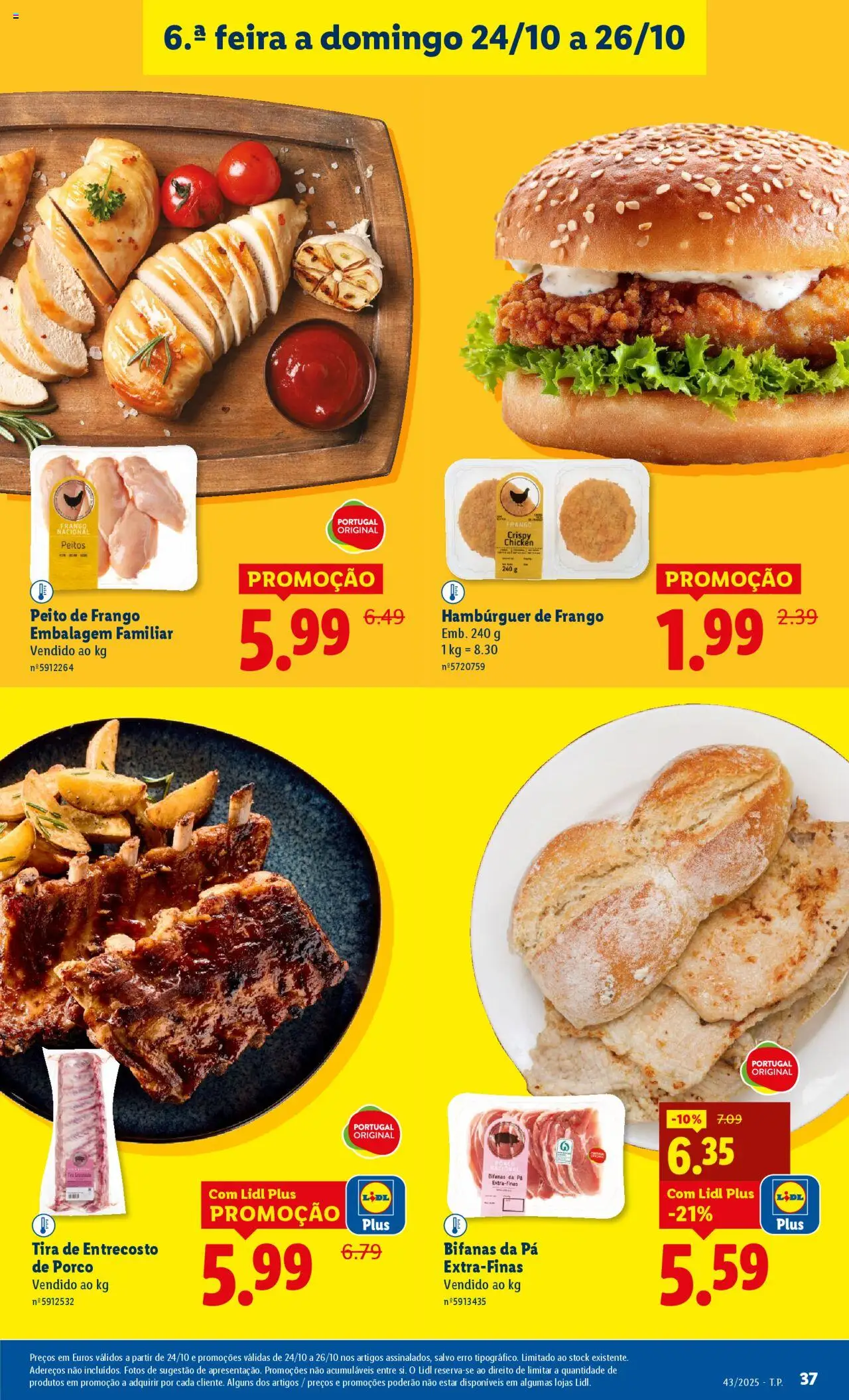 Lidl folheto │ válido de 20.10.2025 | Página: 37 | Produtos: Peito de frango, Frango, Hambúrguer, Pá