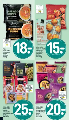 REMA 1000 focaccia med pepperoni og ost eller pølsehorn, Dybfrost 240-360 g gyldig fra 31.01.2026 | Side: 8
