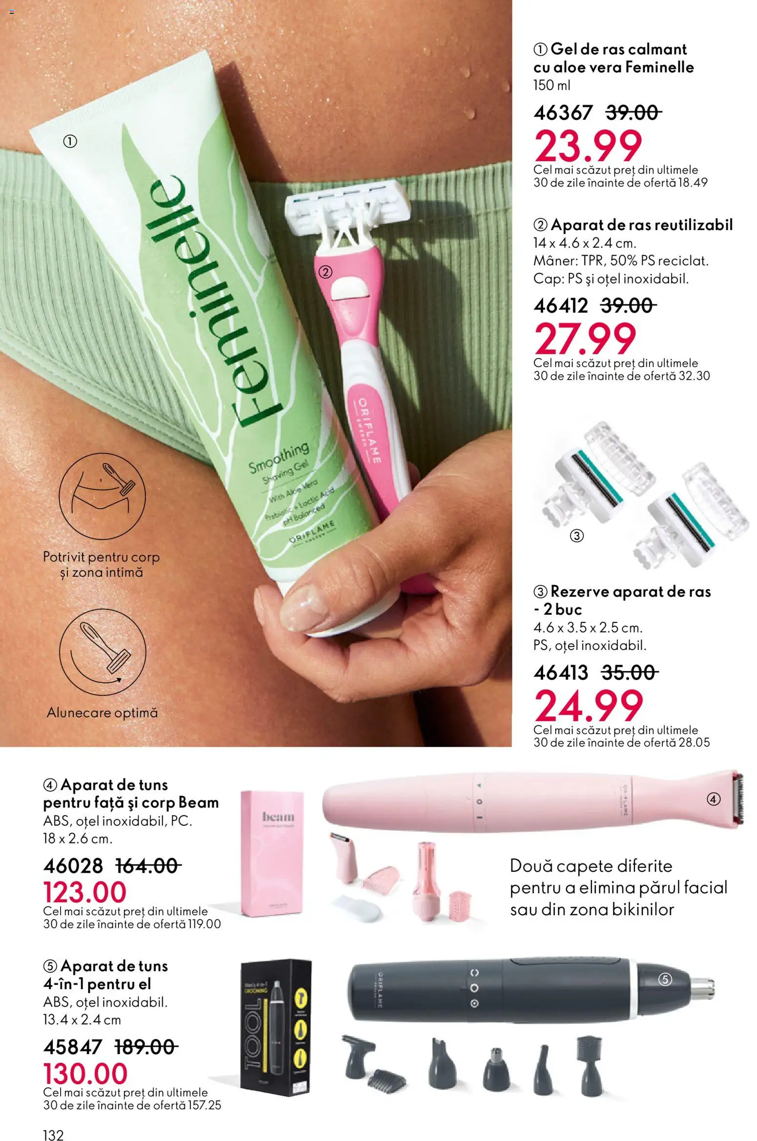 Noul catalog Oriflame – valabil de la 21.01.2026 | Pagină: 132 | Produse: Gel de ras, Aparat De Ras, Aloe vera, Mâner