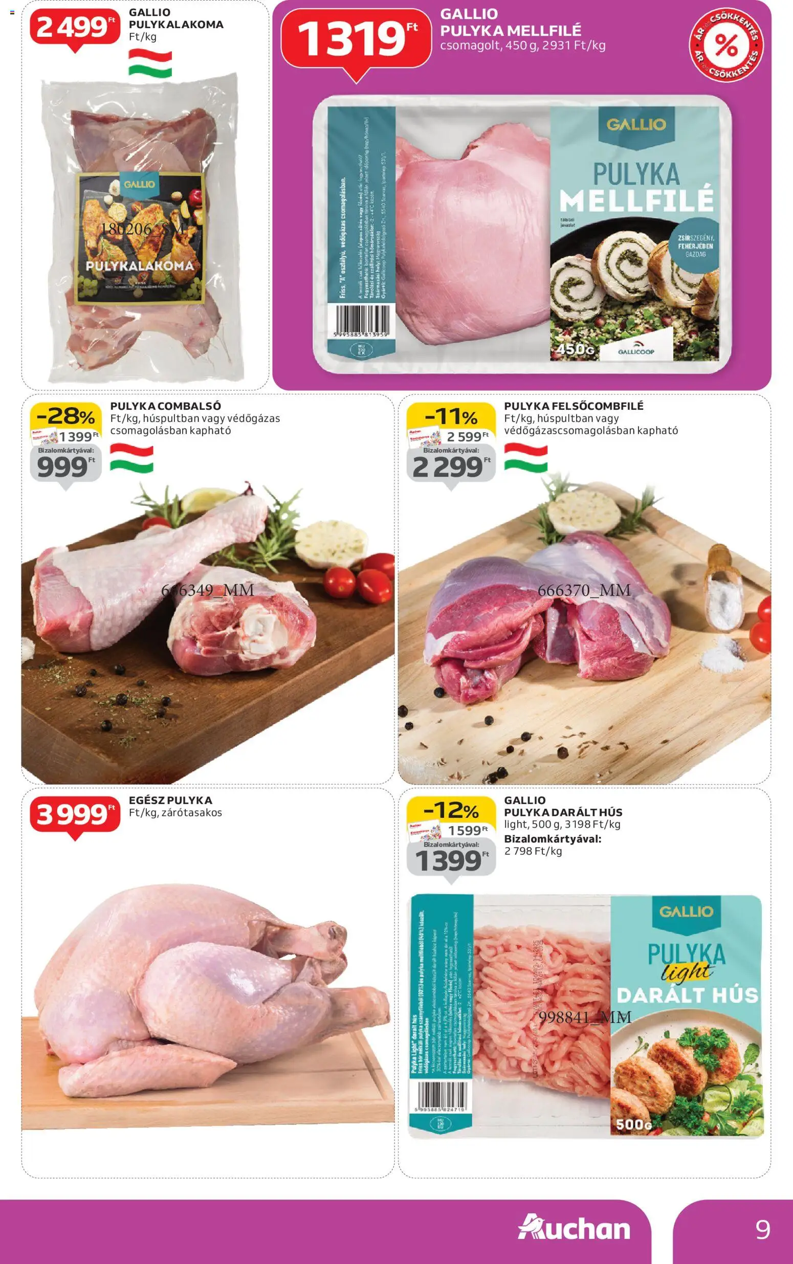 Auchan akciós ujság - amely érvényes a következő dátumtól: 20.11.2025 | Oldal: 9 | Termékek: Darált hús, Hús, Bor