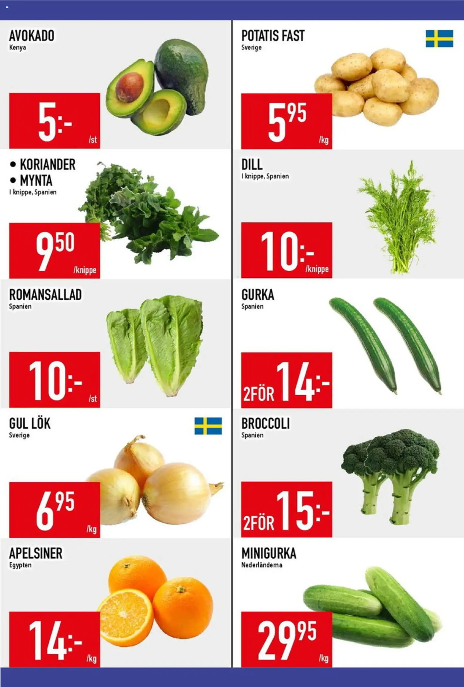 Matdax reklamblad aktuell från 07.04.2026 | Sida: 12 | Produkter: Gul lök, Broccoli, Mynta, Koriander