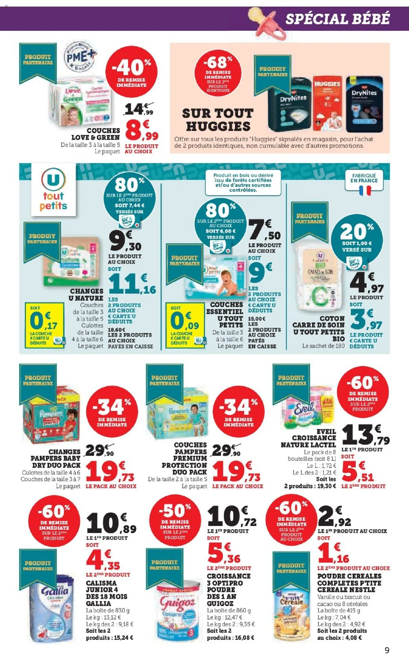 {H1} | Page: 9 | Produits: Couches, Pampers, Poudre, Guigoz