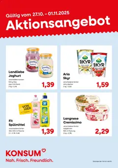 KONSUM Leipzig Prospekt ab 27.10.2025 gültig | Seite: 3 | Produkte: Langnese, Granatapfel, Joghurt, Skyr