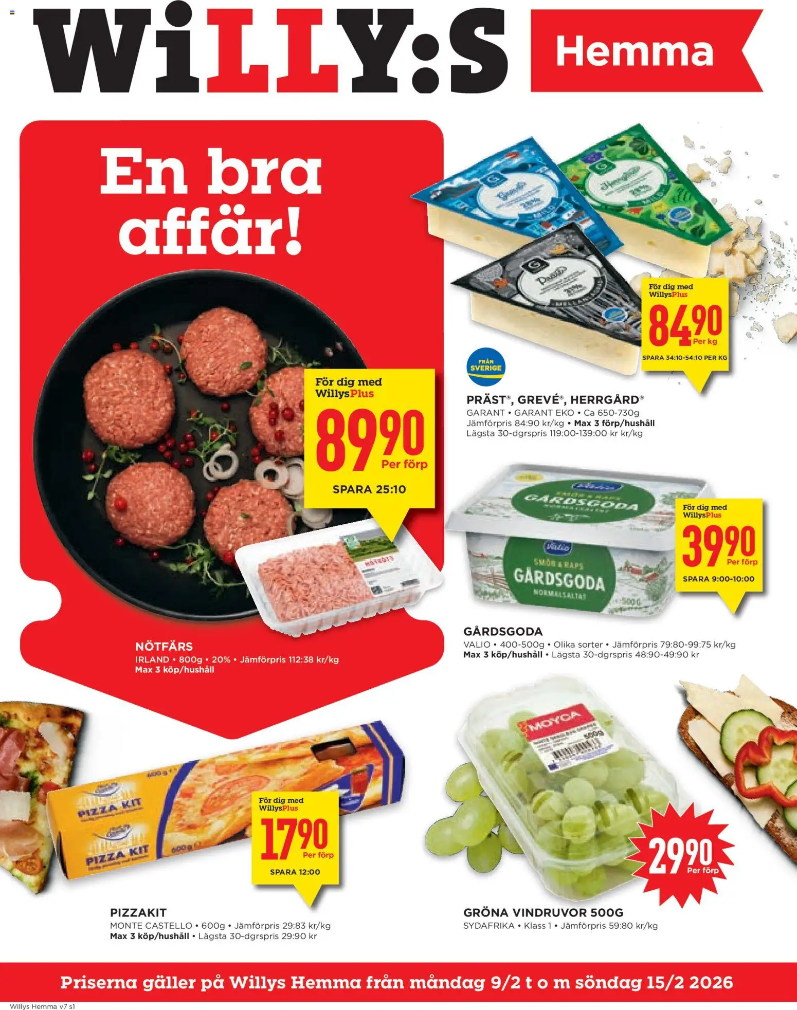 Willys reklamblad aktuell från 09.02.2026 | Sida: 1