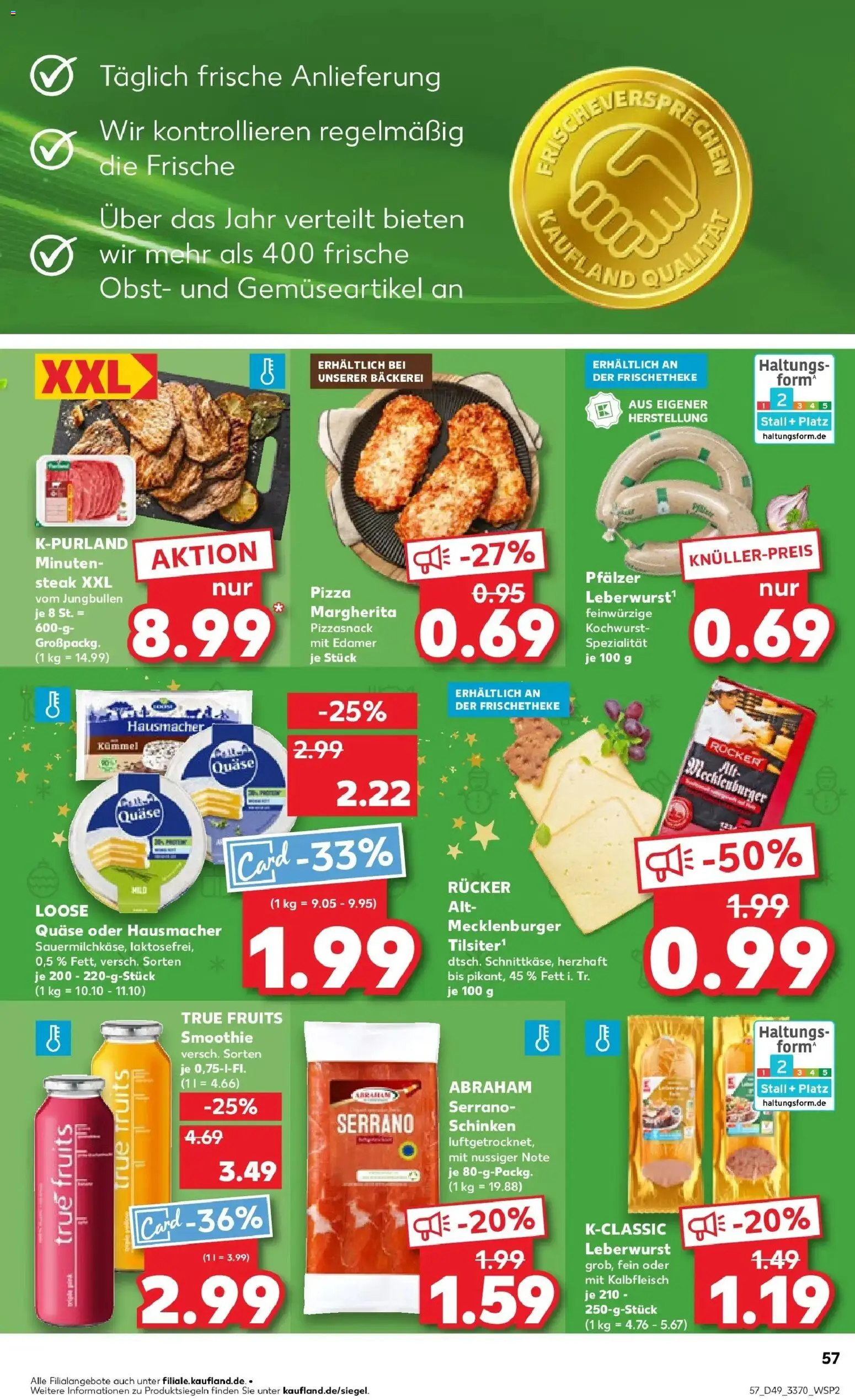 Kaufland prospekt Sondershausen	 – gültig ab 04.12.2025 | Seite: 57 | Produkte: Edamer, Obst, Schinken, Steak