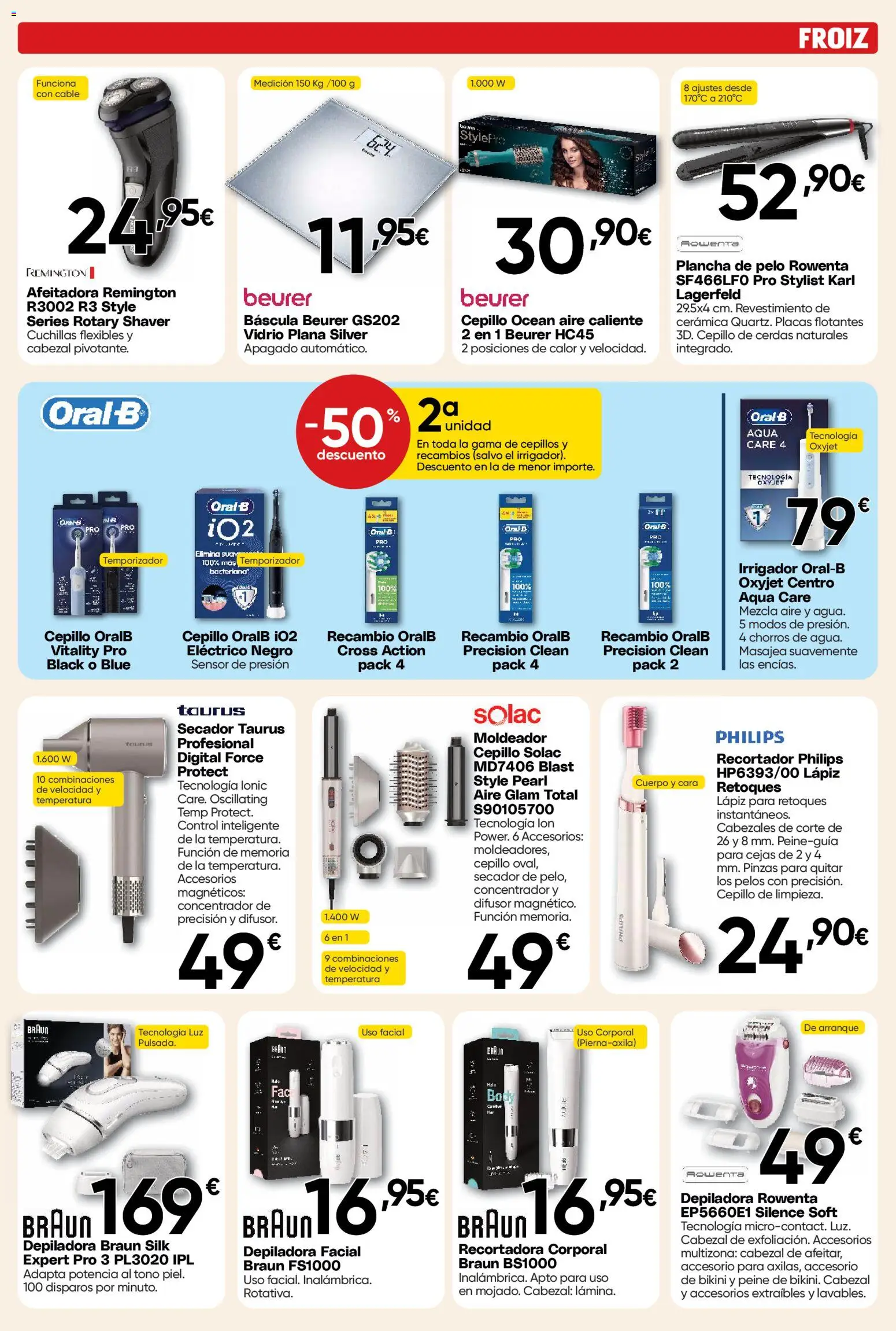 Froiz - Folleto Hiper │ válido desde el 23.04.2026 | Página: 5 | Productos: Cable, Afeitadora, Depiladora, Plancha de pelo