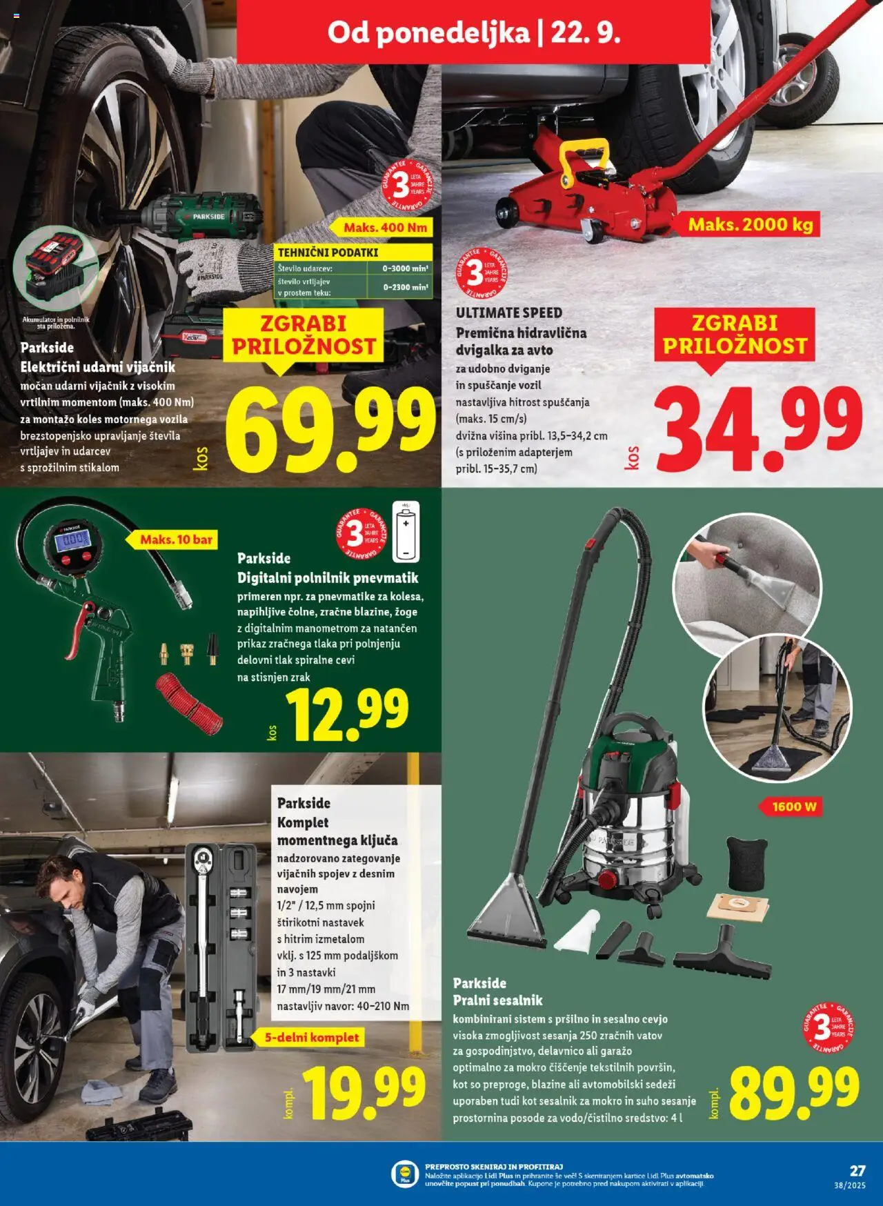 Novi Lidl katalog ponudbe – veljaven od 18.09.2025 | Stran: 49 | Izdelki: Akumulator, Polnilnik, Sesalnik