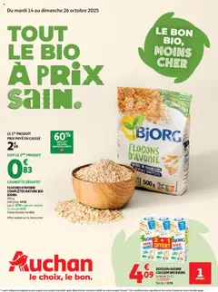Auchan - Tout le bio à prix sain - Voorbeeld van een folder van Auchan, geldig van 14.10.2025