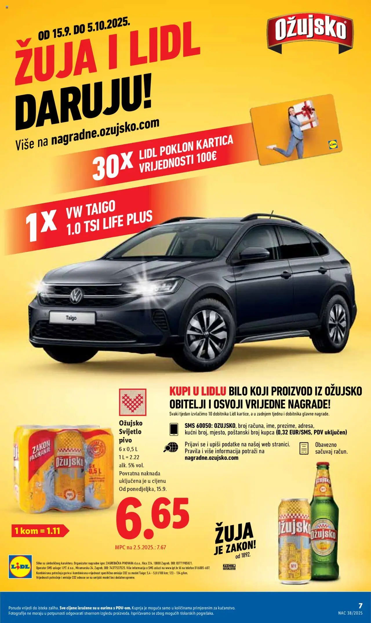 Lidl katalog | vrijedi od 15.09.2025 | Stranica: 7 | Proizvodi: Pivo, Ožujsko, Telefon