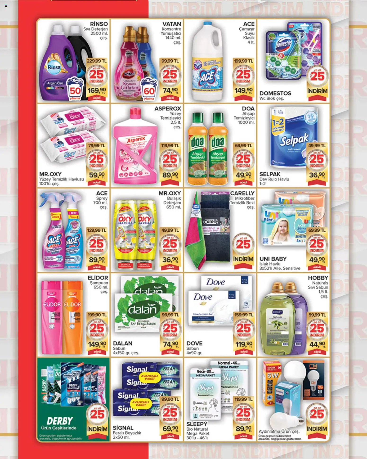 Seyhanlar Market Katalog %25 İndirim - 25.02.2026 tarihinden itibaren geçerlidir | Sayfa: 7 | Ürünler: Banyo, Şampuan, Sabun, Deterjan