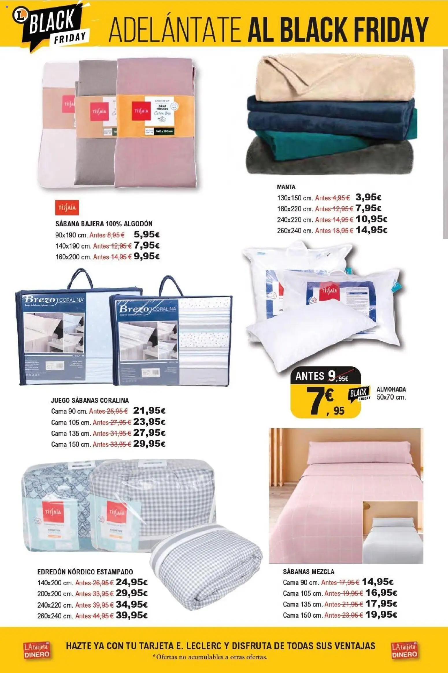 E.Leclerc Black Friday │ válido desde el 19.11.2025 | Página: 32 | Productos: Edredón, Manta, Cama, Almohada