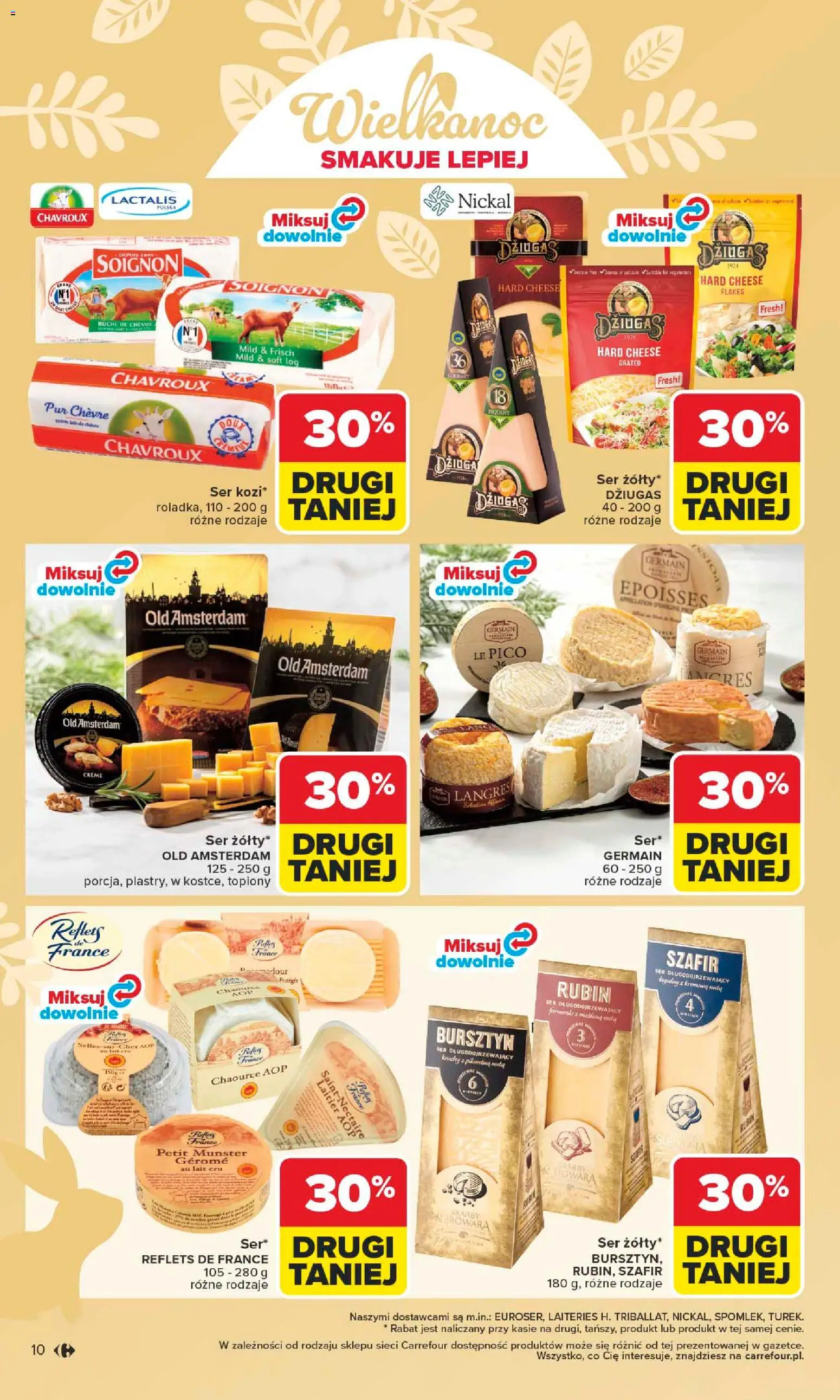 Carrefour gazetka - Wielkanoc smakuje lepiej od 16.03.2026 | Strona: 10 | Produkty: Ser