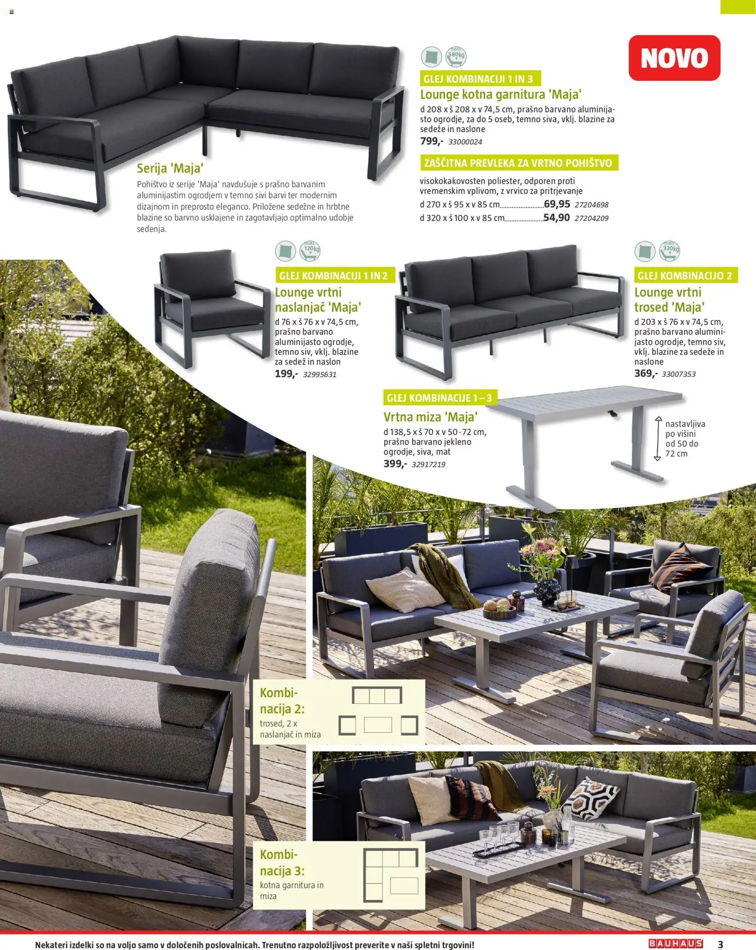 Novi Bauhaus katalog ponudbe – veljaven od 22.04.2026 | Stran: 3 | Izdelki: Pohištvo, Prevleka, Miza, Vrtno pohistvo