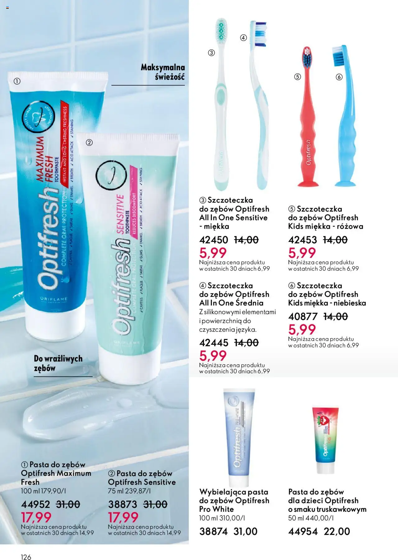 Oriflame Katalog 13 2025 od 07.09.2025 | Strona: 126 | Produkty: Pasta do zębów, Szczoteczka do zębów