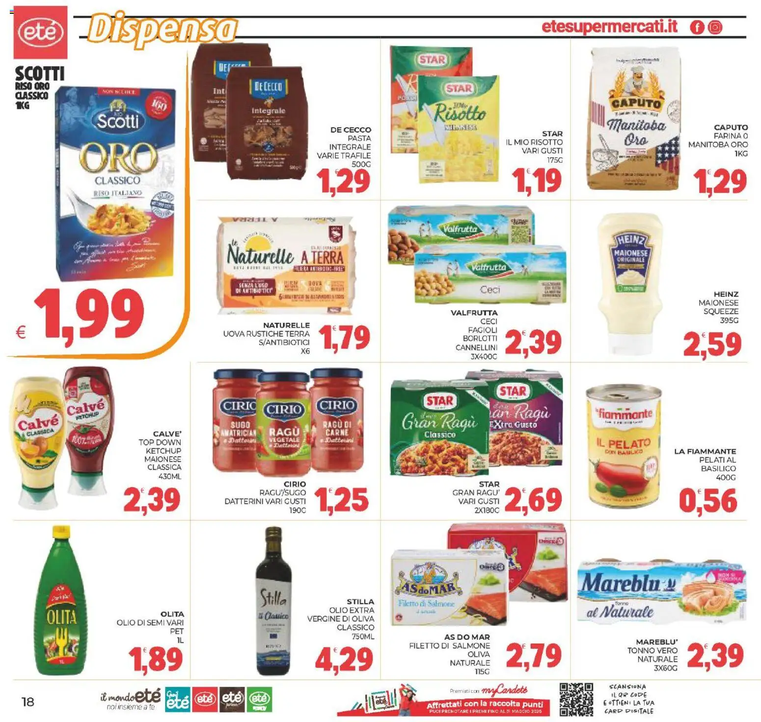 Volantino Eté del 29.04.2026 | Pagina: 18 | Prodotti: Salmone, Ceci, Cannellini, Farina