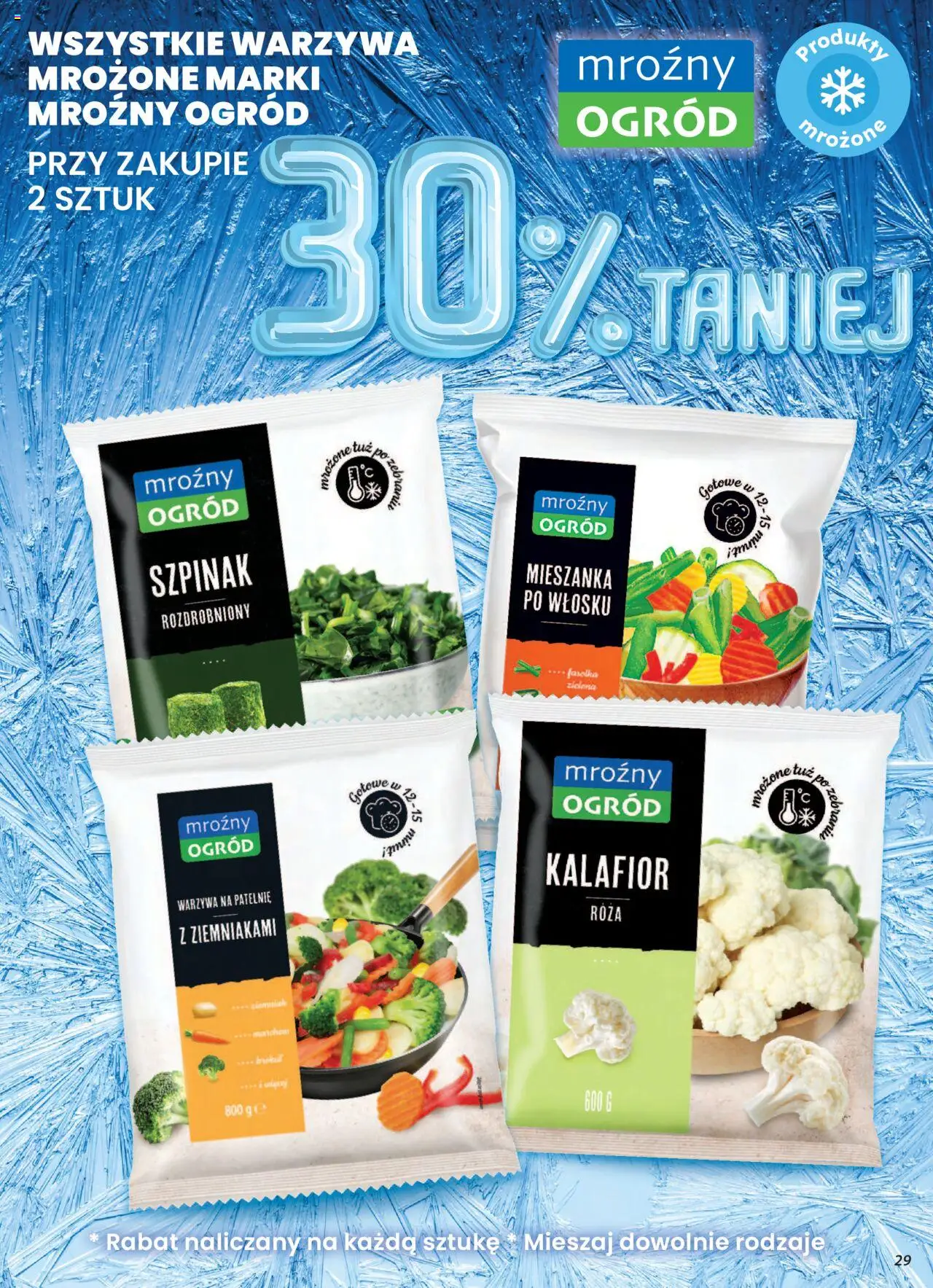 Dino Gazetka od 27.08.2025 | Strona: 29 | Produkty: Kalafior, Szpinak, Patelnie, Mieszanka warzyw
