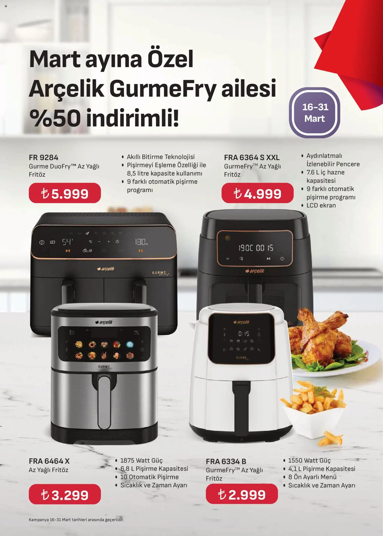 Arçelik Katalog - 16.03.2026 tarihinden itibaren geçerlidir | Sayfa: 55 | Ürünler: Fritöz