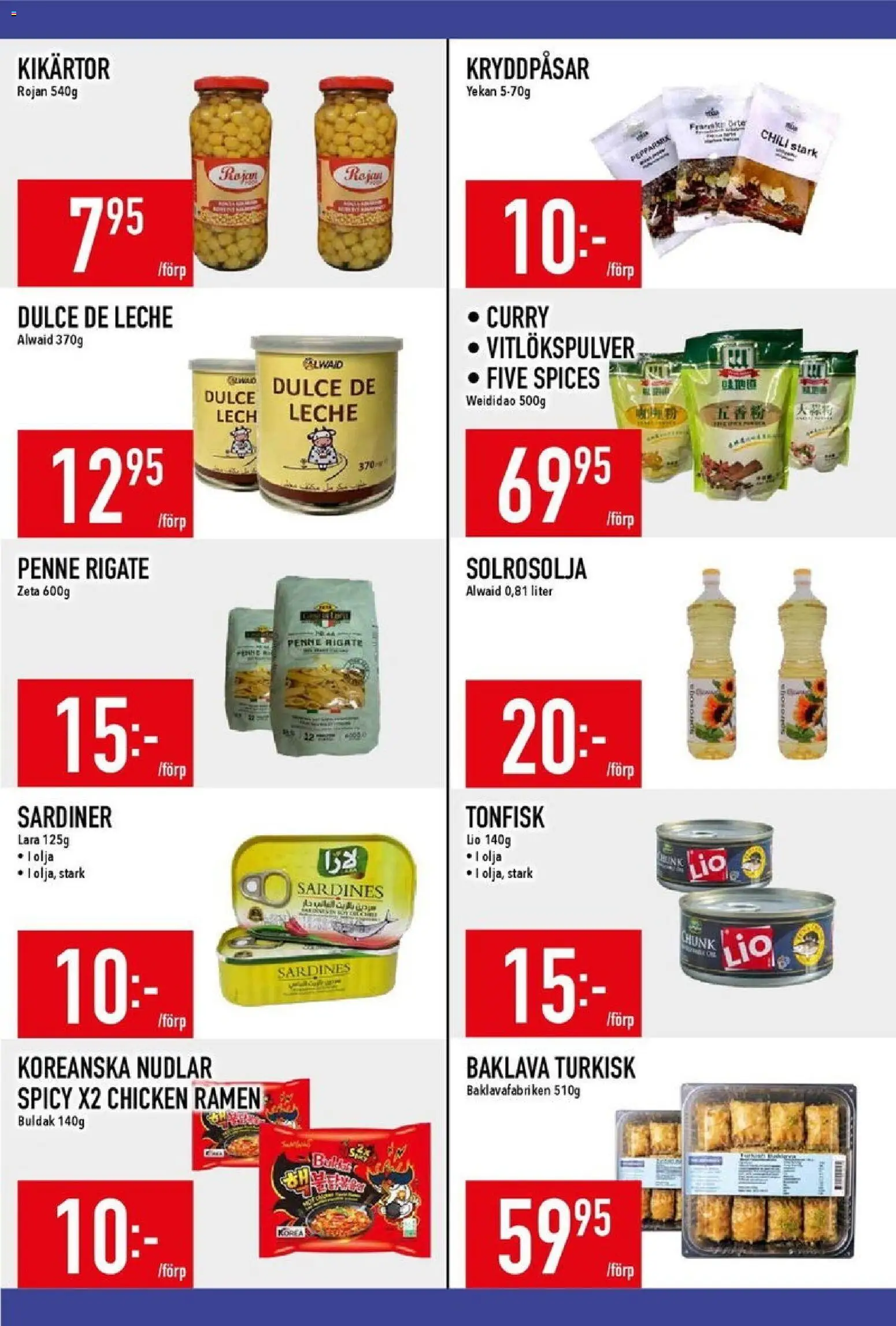 Matdax reklamblad aktuell från 16.02.2026 | Sida: 14 | Produkter: Kikärtor, Olja, Chili, Tonfisk
