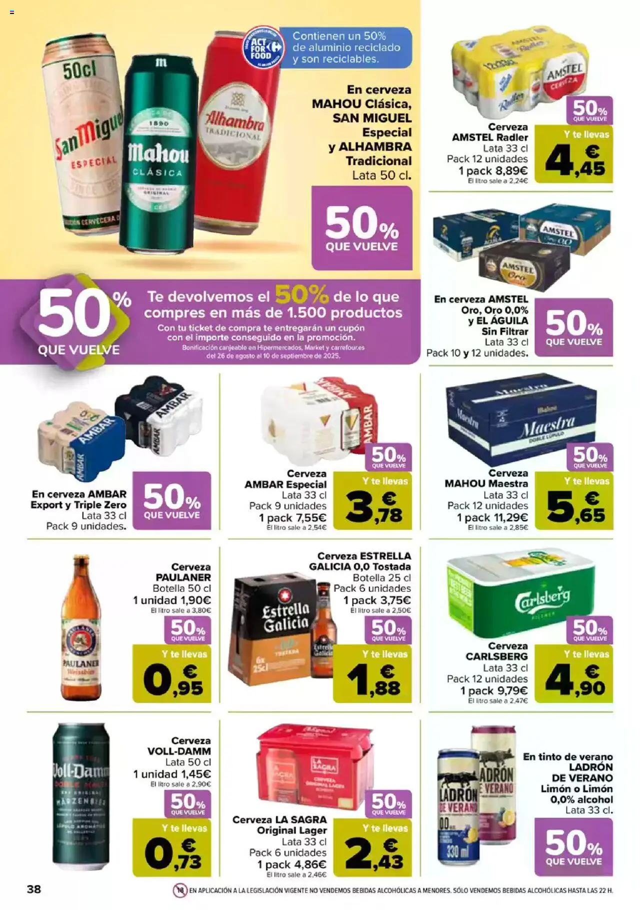 Carrefour folleto │ válido desde el 08.08.2025 | Página: 42 | Productos: Cerveza, Té