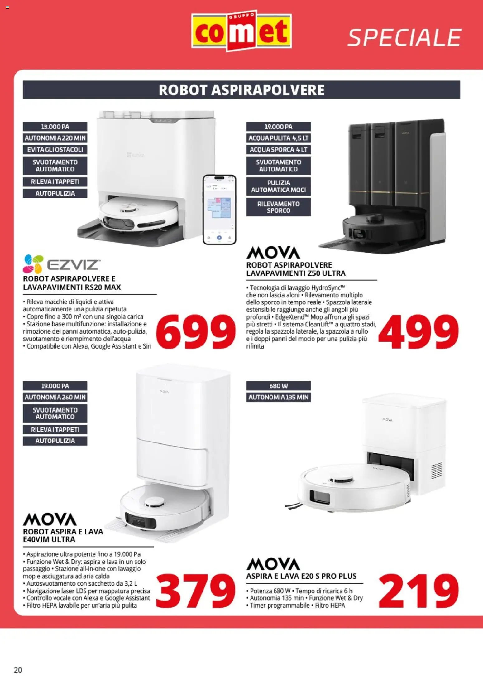 Volantino Comet del 20.03.2026 | Pagina: 20 | Prodotti: Spazzola, Rullo, Robot, Navigazione