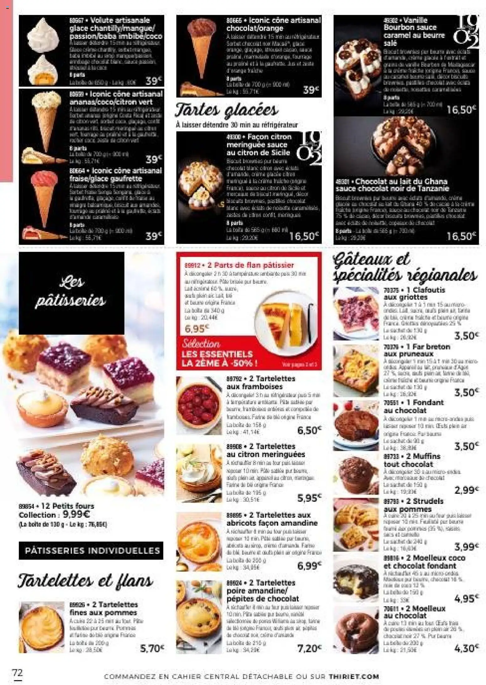 {H1} | Page: 72 | Produits: Muffins, Pépites de chocolat, Lait, Bourbon