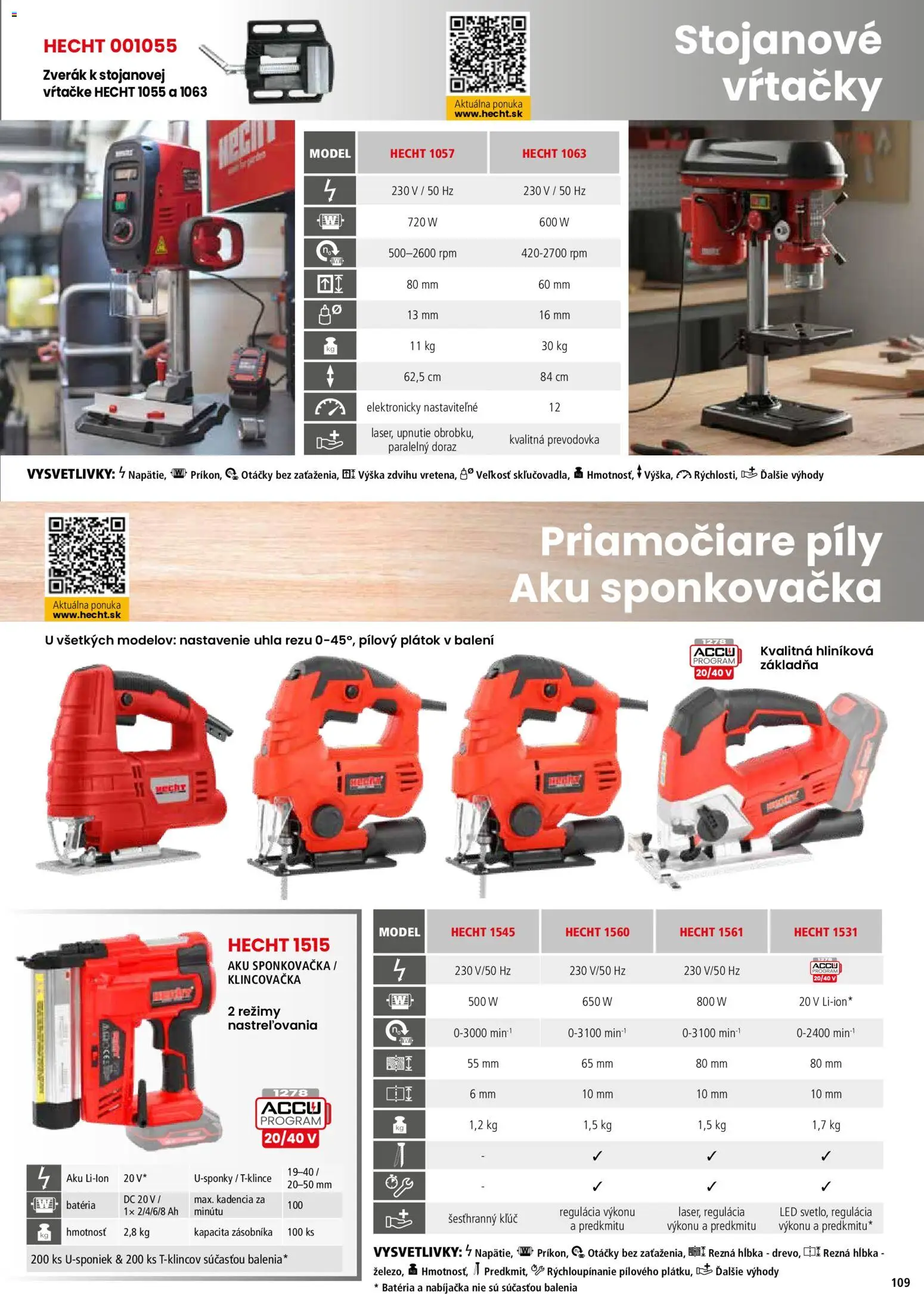 Nové Hecht akcie – leták je platný od 19.02.2026 | Strana: 109 | Produkty: Klincovačka, Aku, Led, Batéria