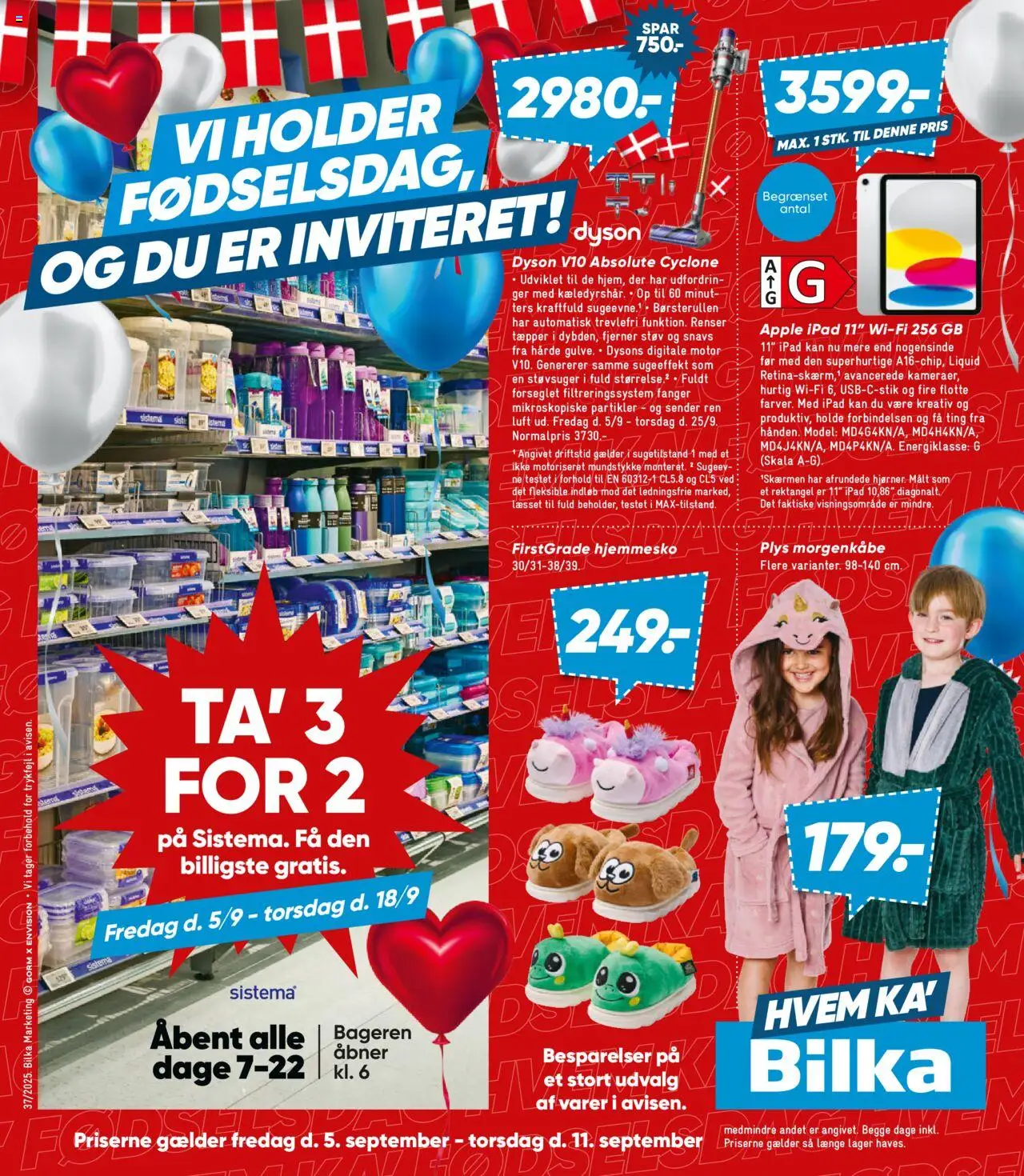 Bilka tilbudsavis – gyldig fra 05.09.2025 | Side: 1 | Produkter: Hjemmesko, Søm, Støvsuger
