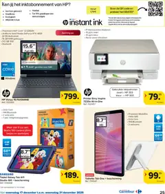 Carrefour folder Hypermarkten - Voorbeeld van een folder van Carrefour, geldig van 17.12.2025 | Pagina: 25 | Producten: Tablet, Printer, Bluetooth, Kaart