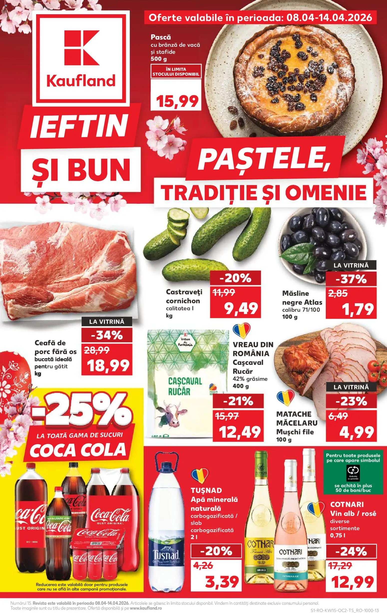 Noul catalog Kaufland – valabil de la 08.04.2026 | Pagină: 1 | Produse: Keçeli kalem, Amerikan servis, Brânză, Vin