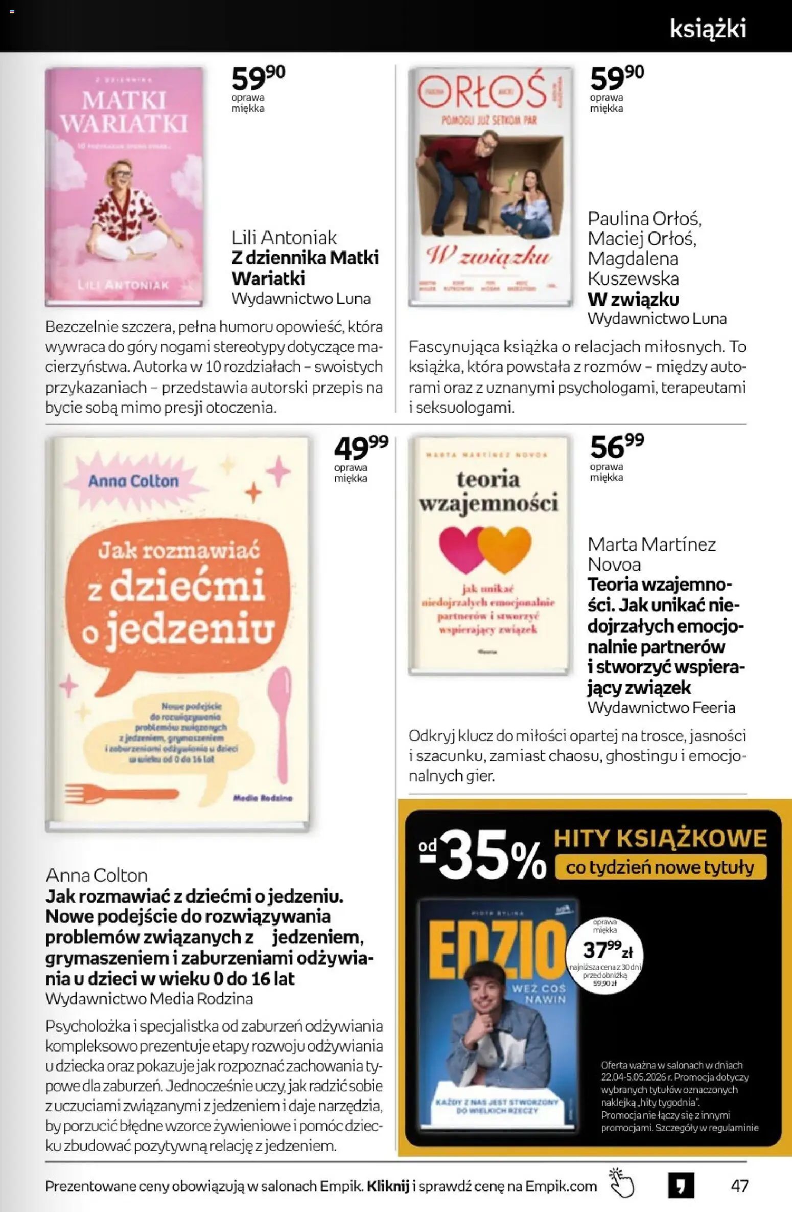 Empik promocje - Tom kultury Książki od 22.04.2026 | Strona: 47 | Produkty: Książki