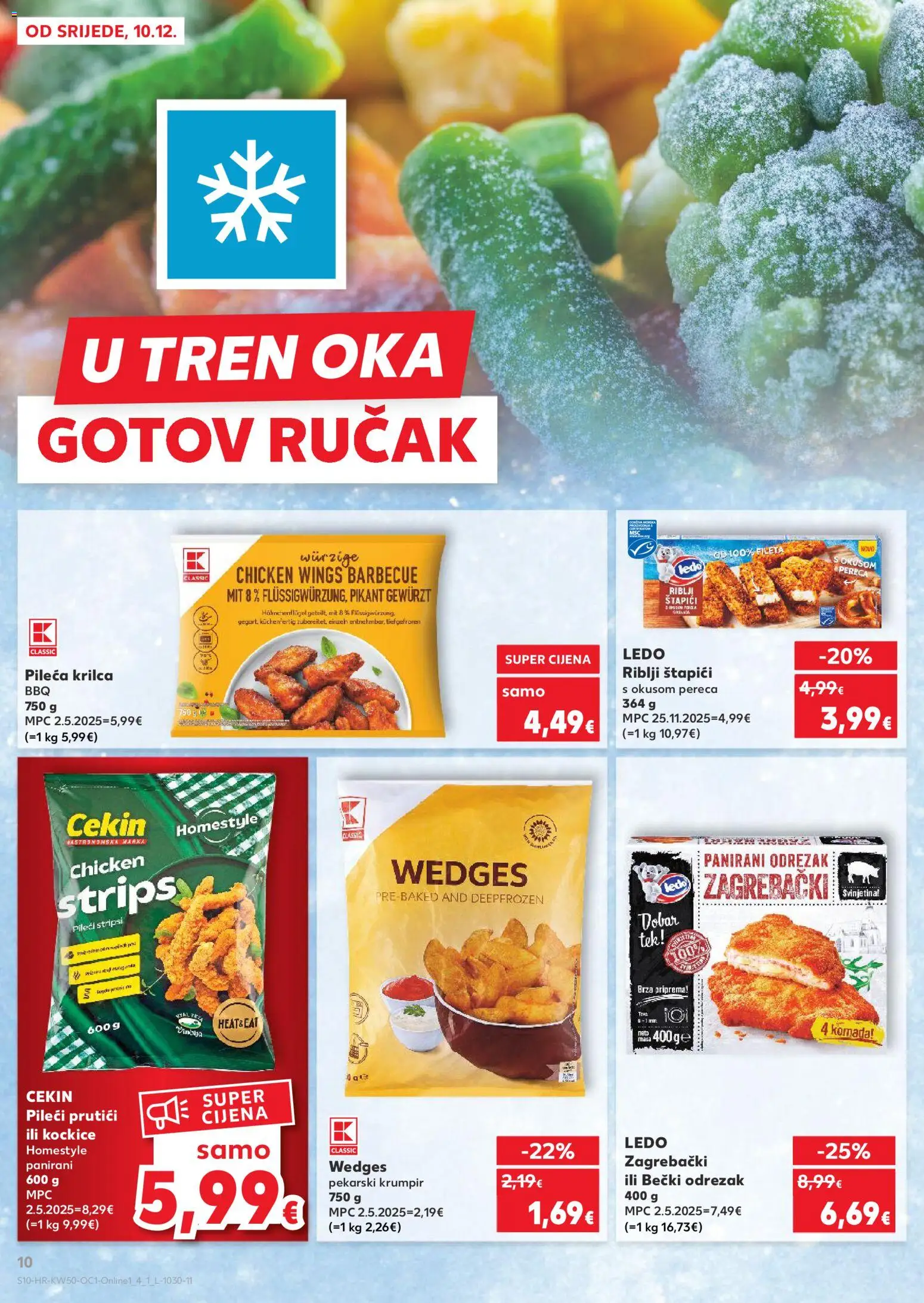 Kaufland katalog | vrijedi od 10.12.2025 | Stranica: 10 | Proizvodi: Riblji štapići, Ledo, Krumpir, Štapići
