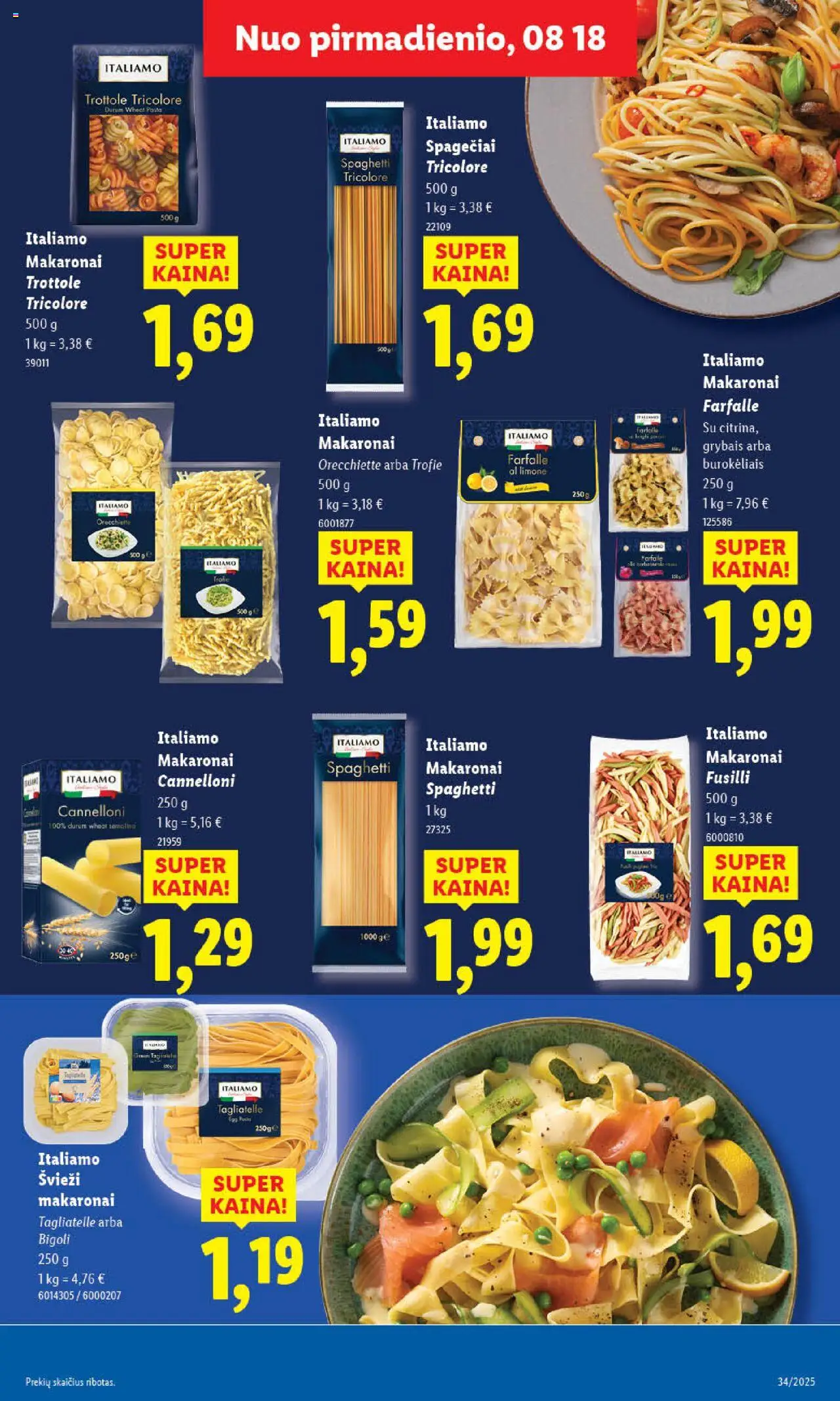 LIDL leidinys│galioja nuo 18.08.2025 | Puslapis: 19 | Prekių: Makaronai