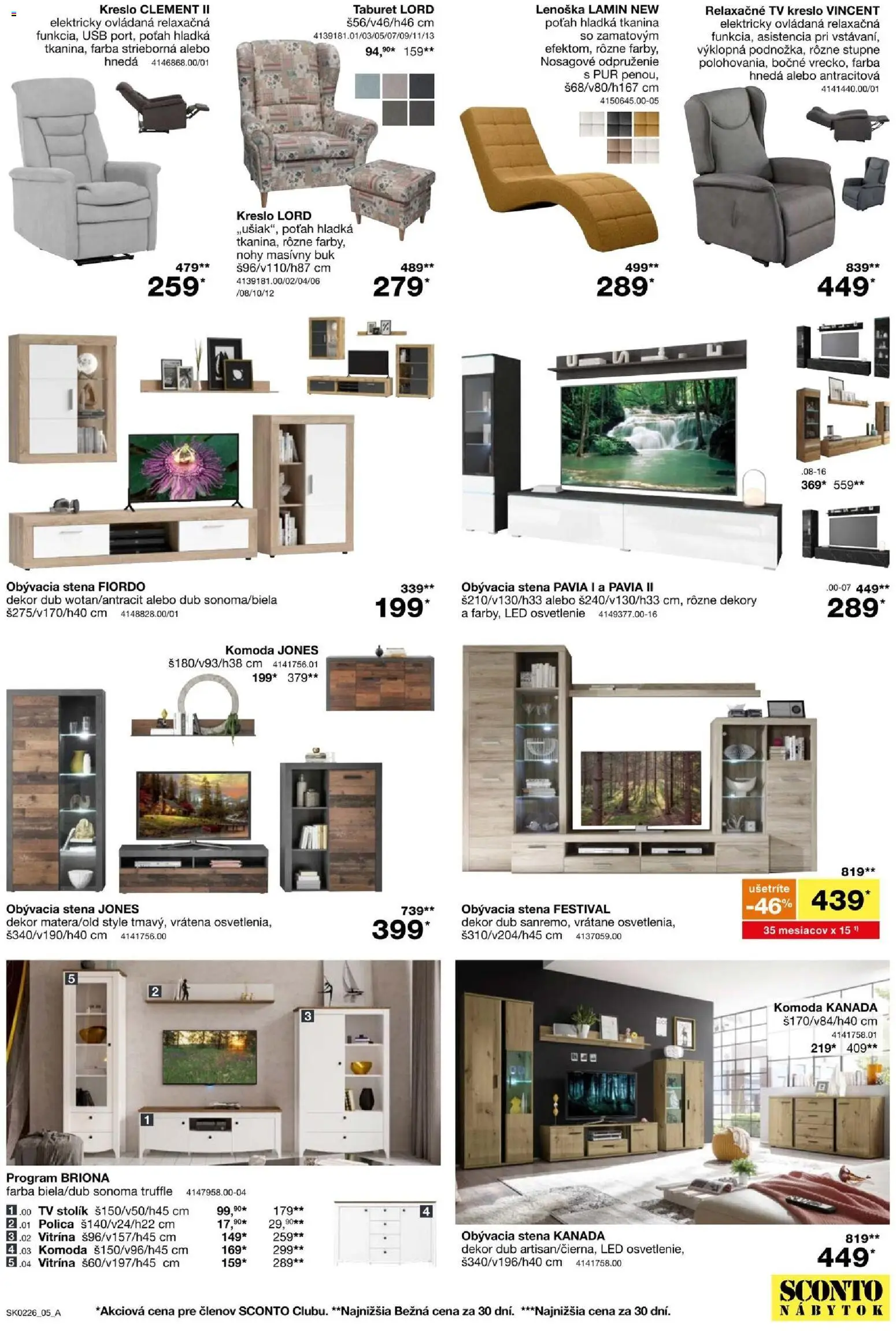Nové Sconto nábytok akcie – leták je platný od 21.01.2026 | Strana: 5 | Produkty: Nábytok, Tv, Tv stolik, Led osvetlenie
