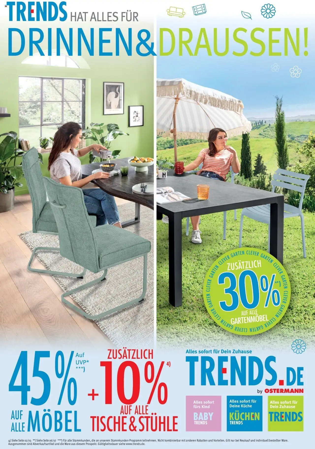 Trends - Ostermann Trends: Neue Möbel wirken Wunder. - gültig ab dem 30.05.2025 | Seite: 1 | Produkte: Gartenmöbel, Küche, Kuchen