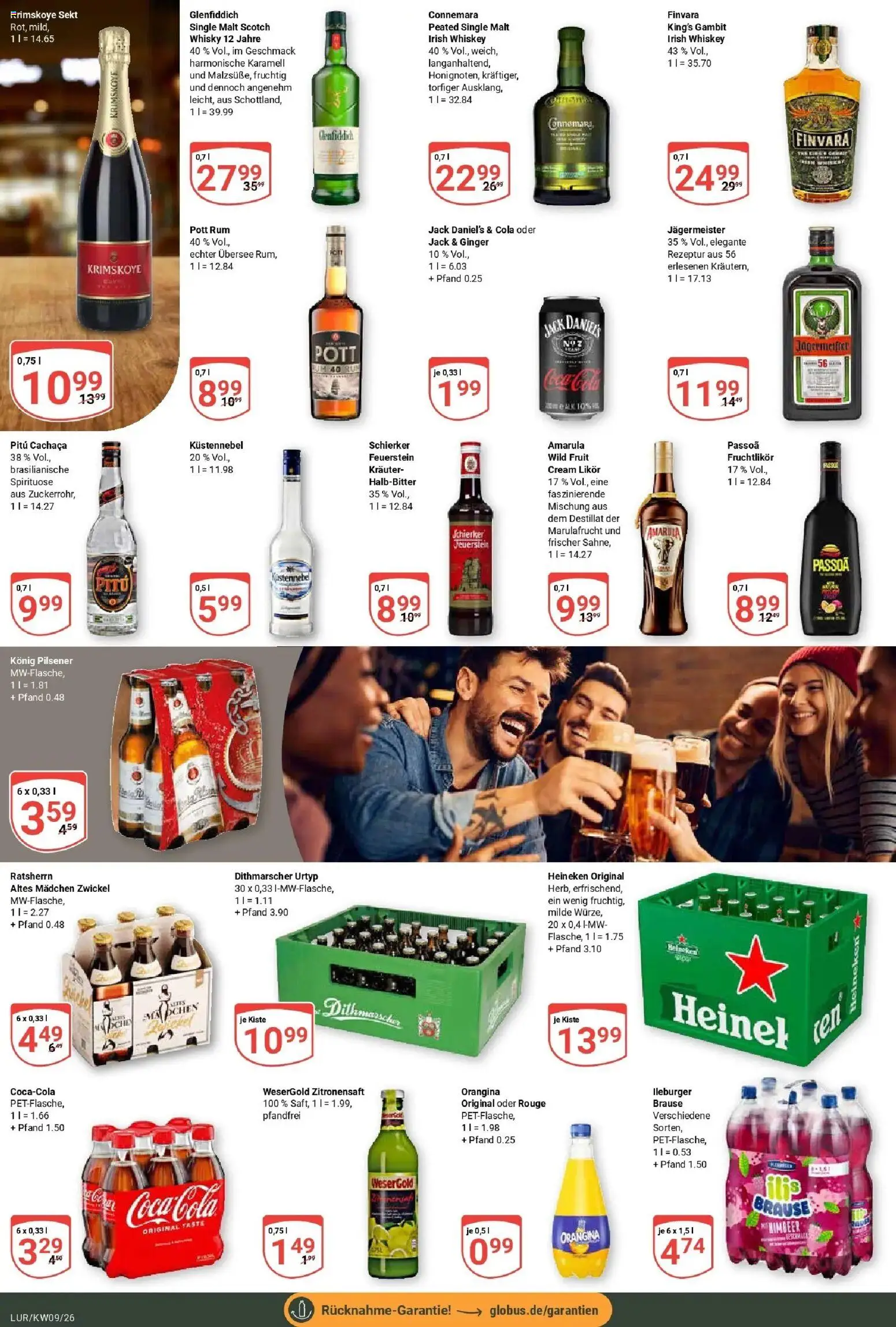 Globus Prospekt Hamburg – gültig ab 23.02.2026 | Seite: 18 | Produkte: Whisky, Konig pilsener, Heineken, Jägermeister