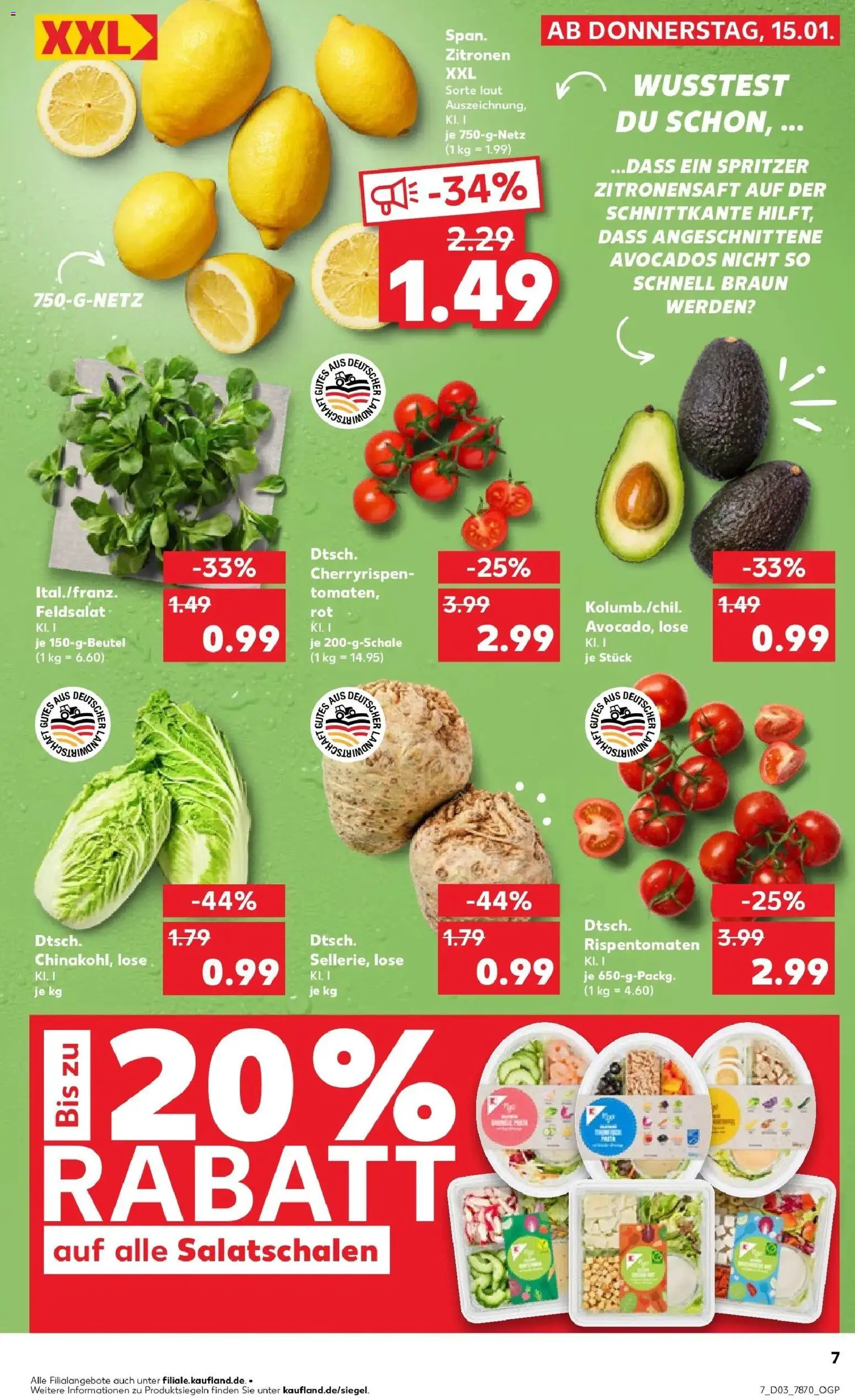 Kaufland prospekt Mannheim	 – gültig ab 19.01.2026 | Seite: 7 | Produkte: Avocado, Zitronen