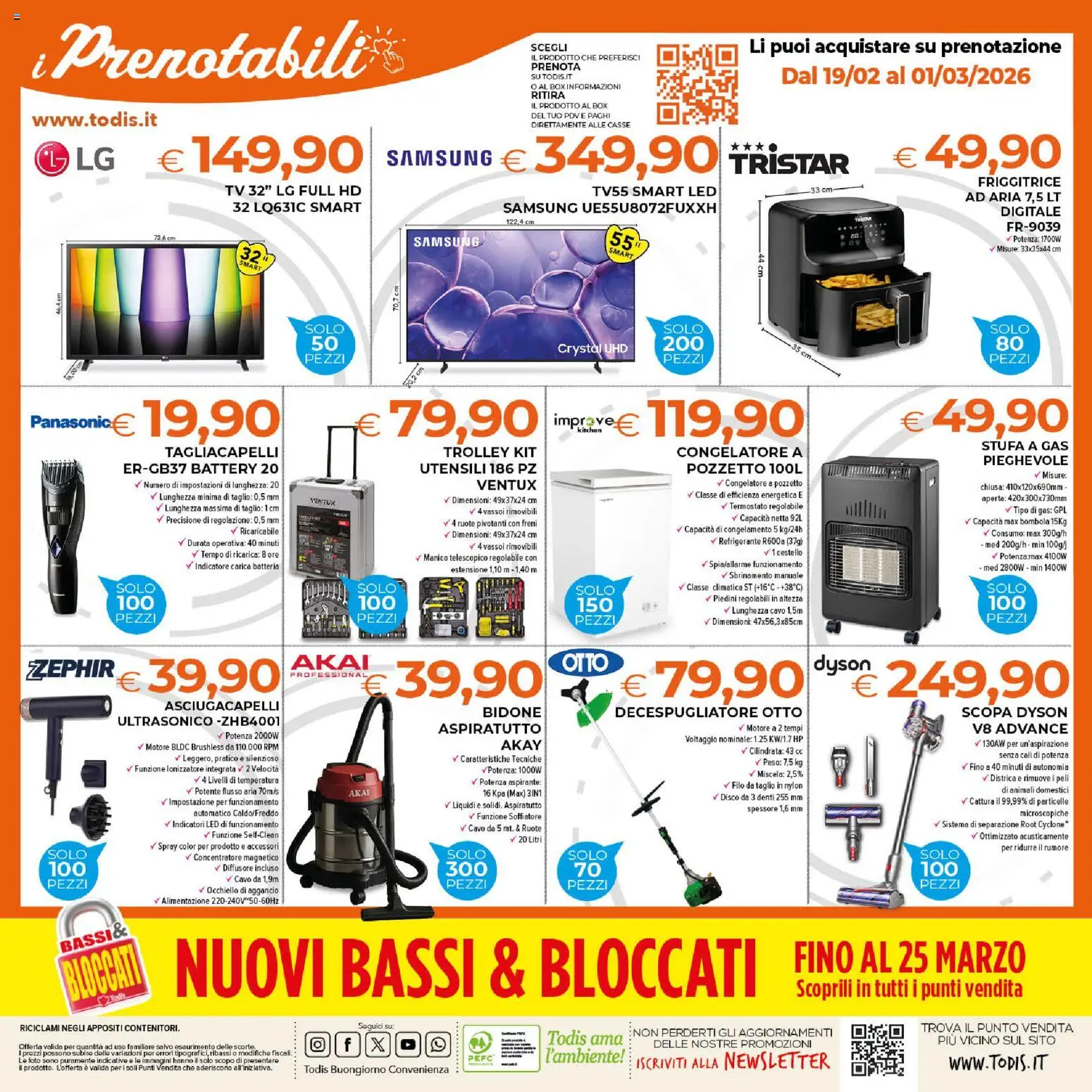 Volantino Todis del 19.02.2026 | Pagina: 24 | Prodotti: Decespugliatore, TV, Trolley, Batteria