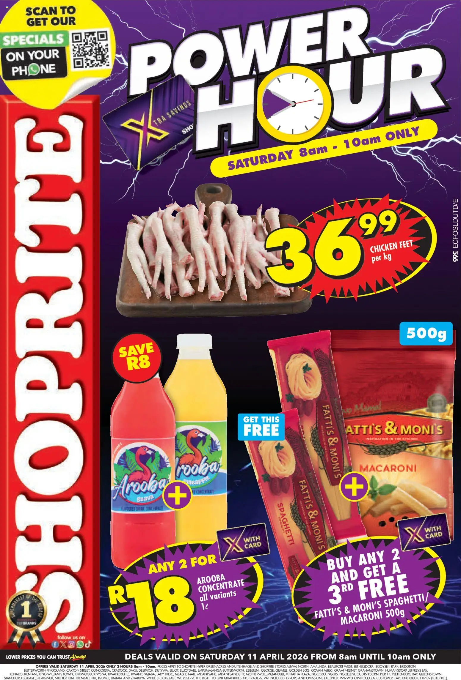New Shoprite catalogue – valid from 11.04.2026 | Page: 1 | Products: Phone, Chicken, Pasta
