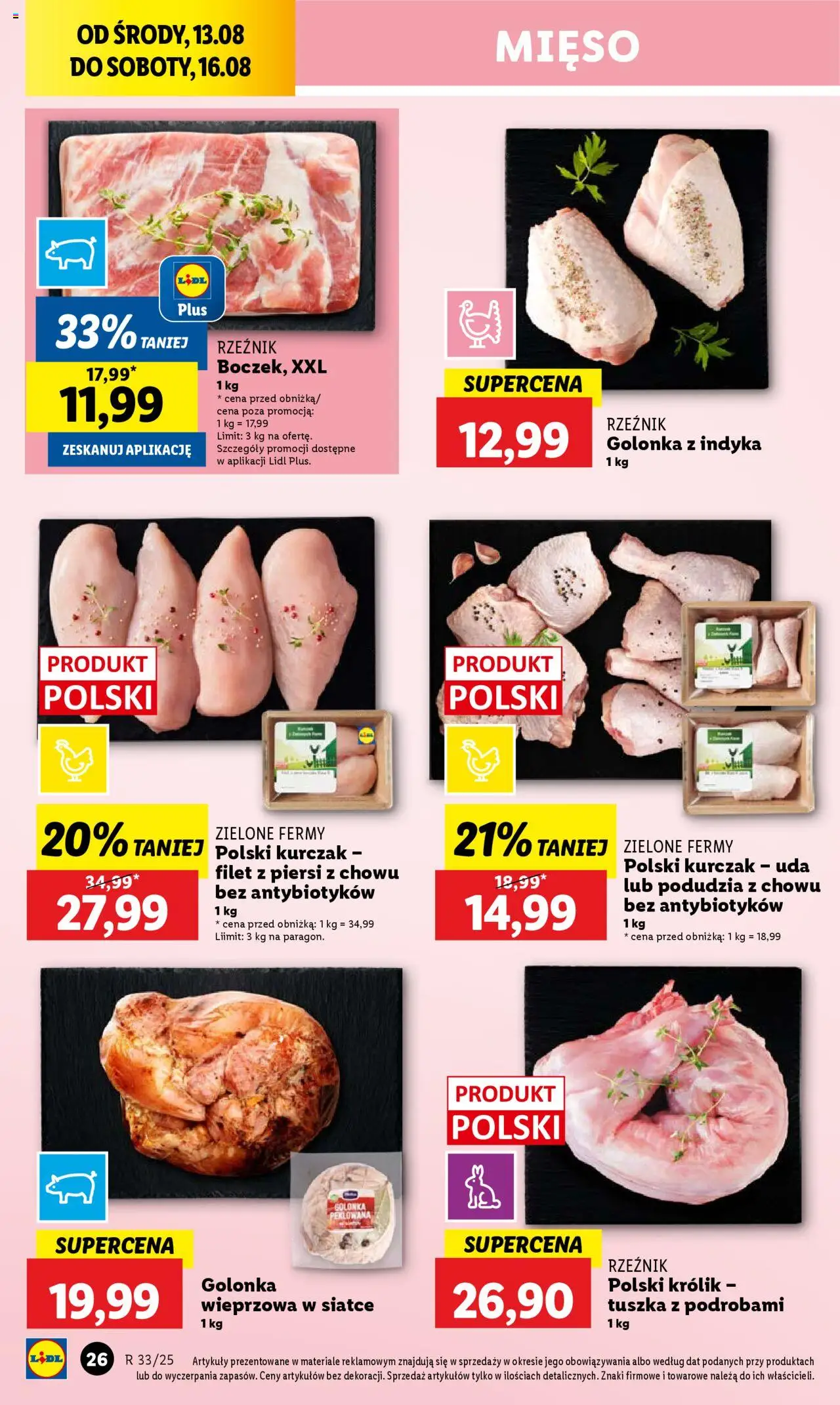 Lidl Gazetka od 13.08.2025 | Strona: 28 | Produkty: Kurczak, Piersi, Mięso, Golonka wieprzowa