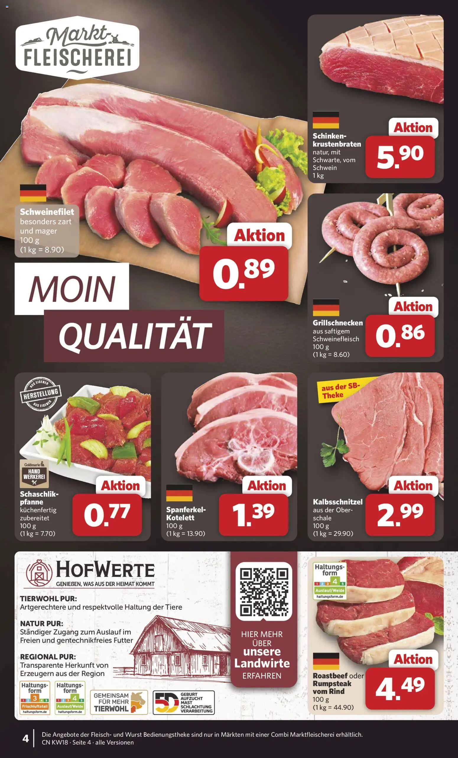 Combi Prospekt 	 – gültig ab 27.04.2026 | Seite: 4 | Produkte: Rumpsteak, Roastbeef, Wurst, Schweinefleisch