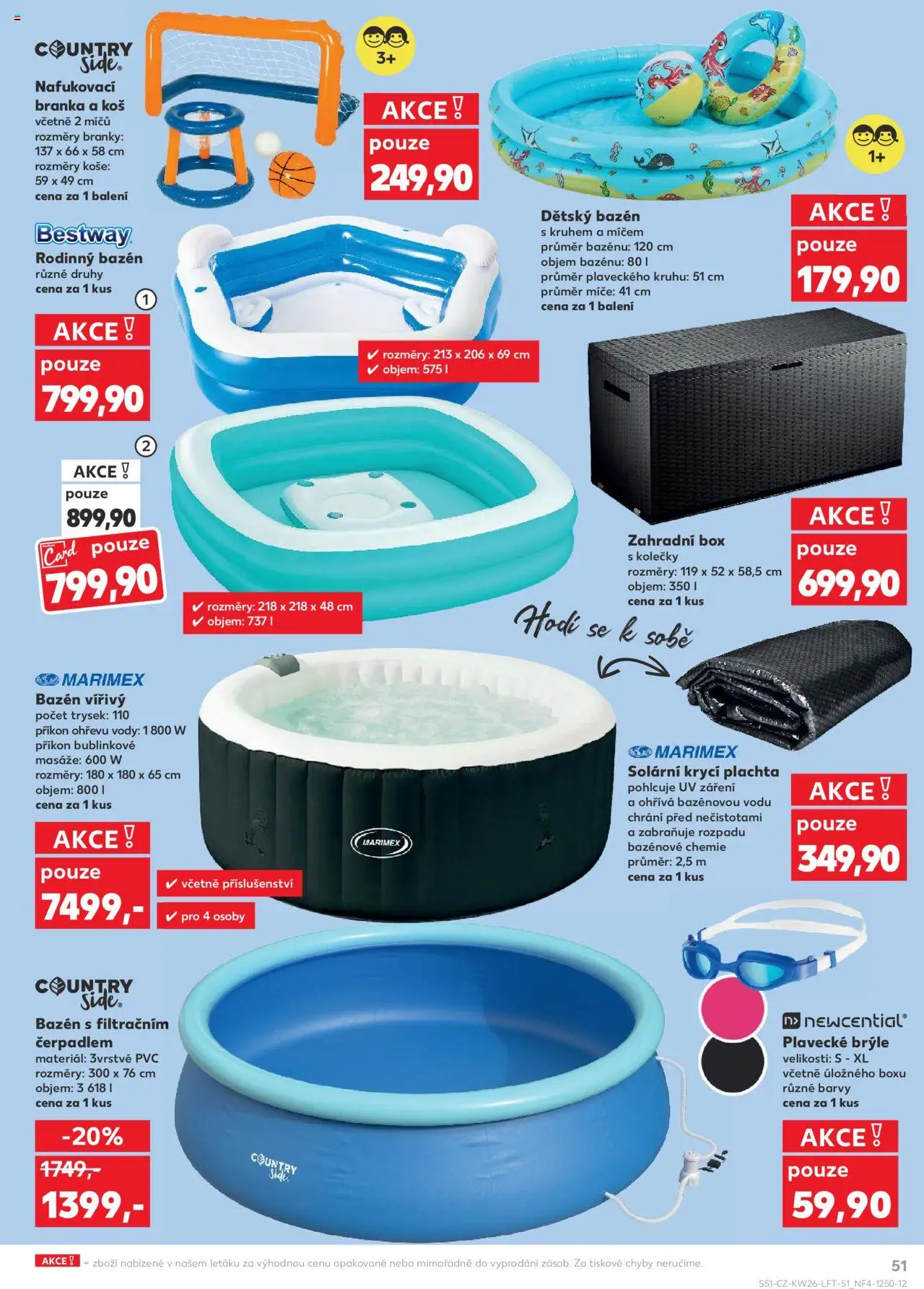 Kaufland leták od 25.06.2025 | Strana: 51 | Produkty: Brýle, Dětský bazén, Zahradní box, Plachta