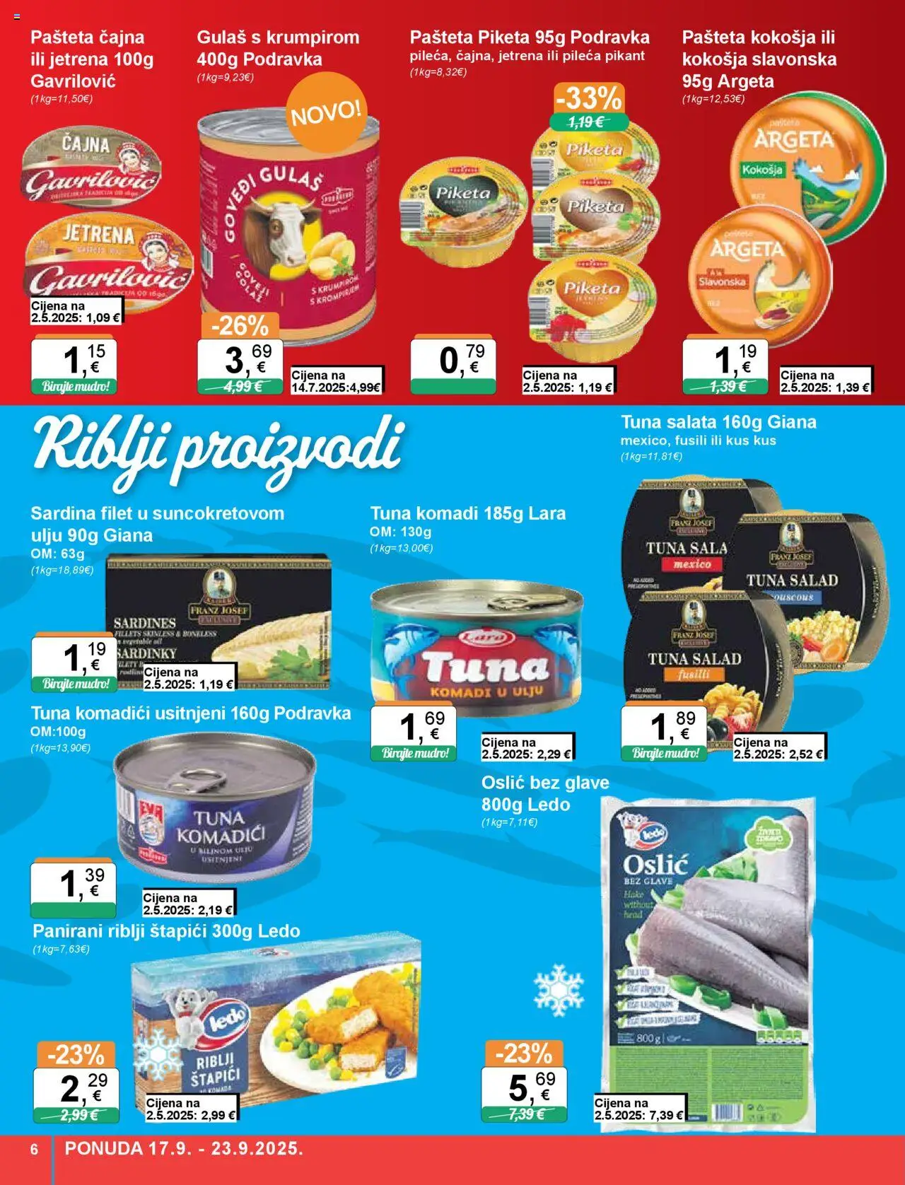 KTC katalog | vrijedi od 17.09.2025 | Stranica: 6 | Proizvodi: Pašteta, Sardina, Štapići, Kus kus