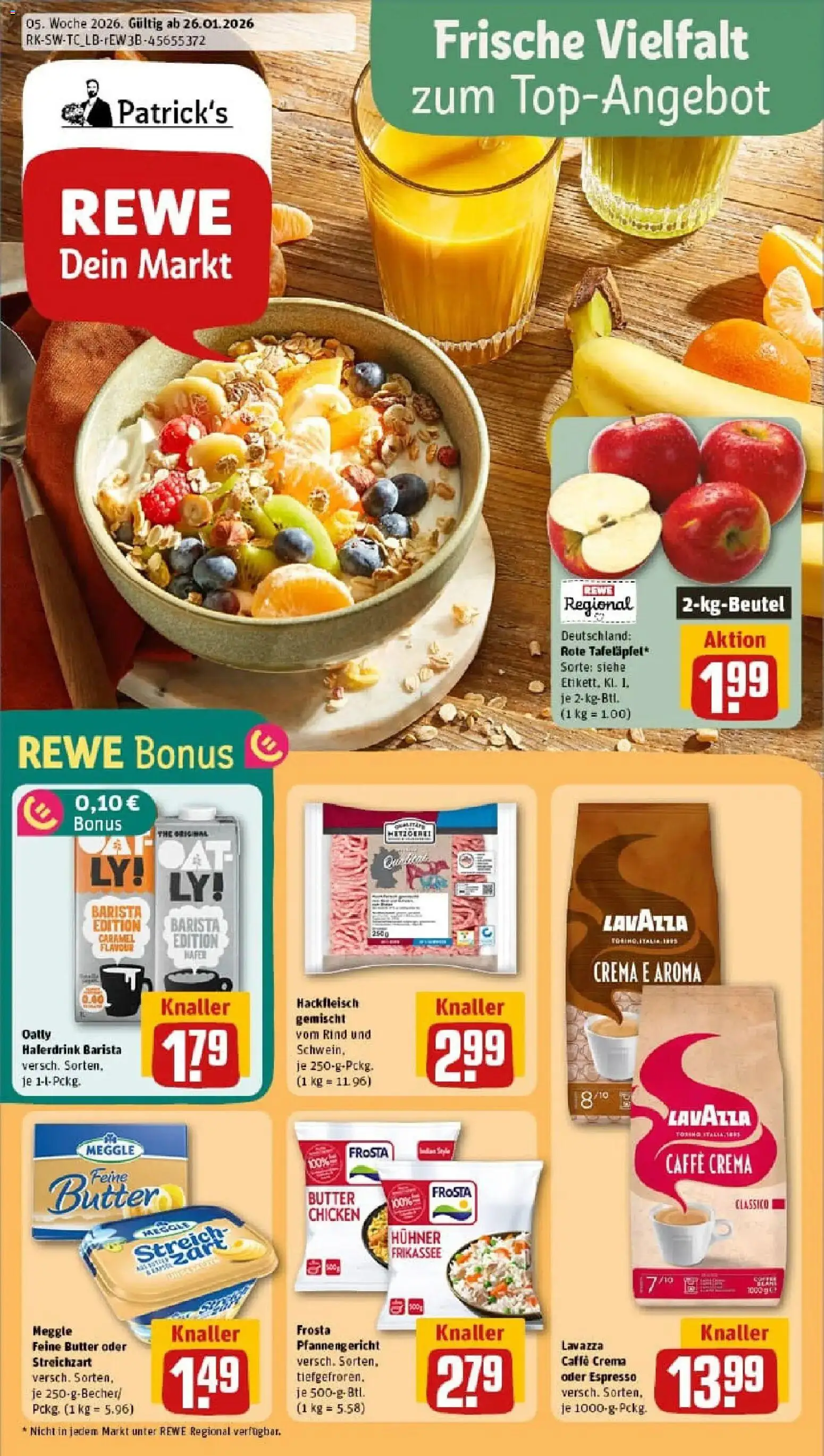 Rewe prospekt Ehrenkirchen / Kirchhofen	 – gültig ab 26.01.2026 | Seite: 1 | Produkte: Lavazza, Frosta, Haferdrink, Oatly