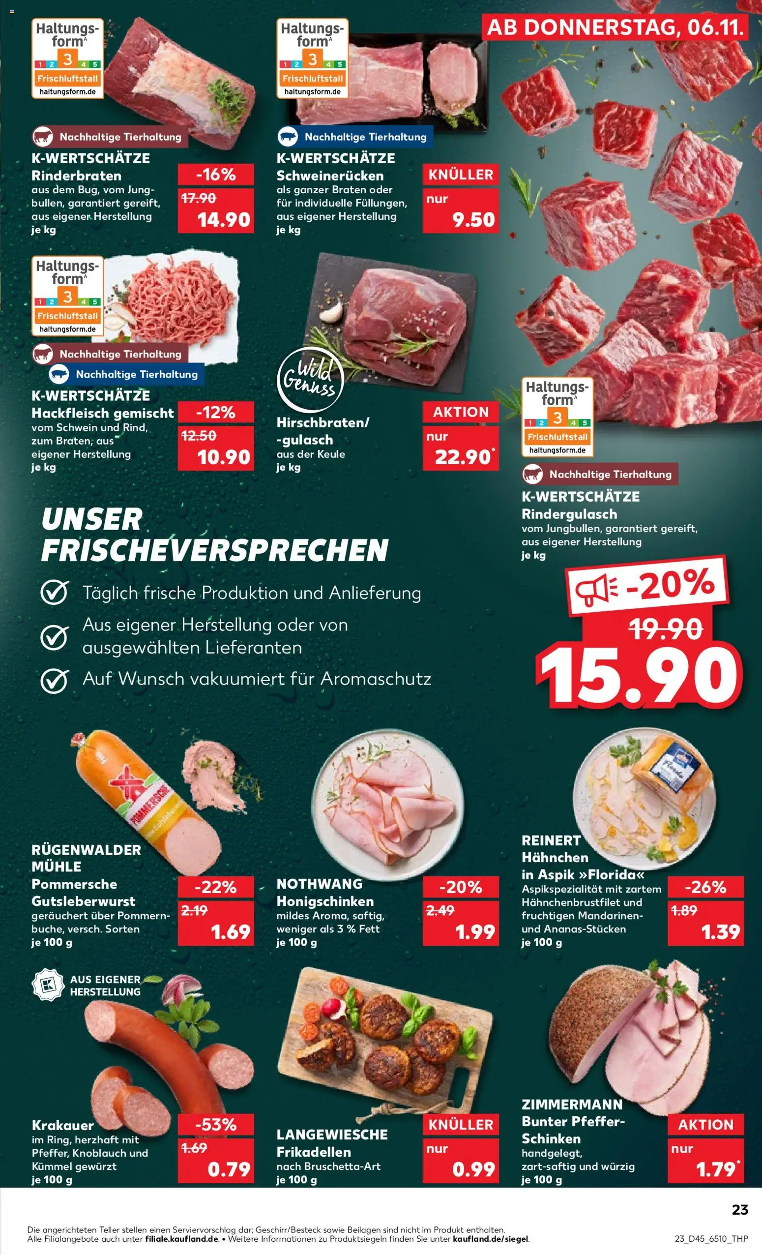Kaufland prospekt Köln	 – gültig ab 06.11.2025 | Seite: 23 | Produkte: Mandarinen, Gulasch, Pfeffer, Knoblauch