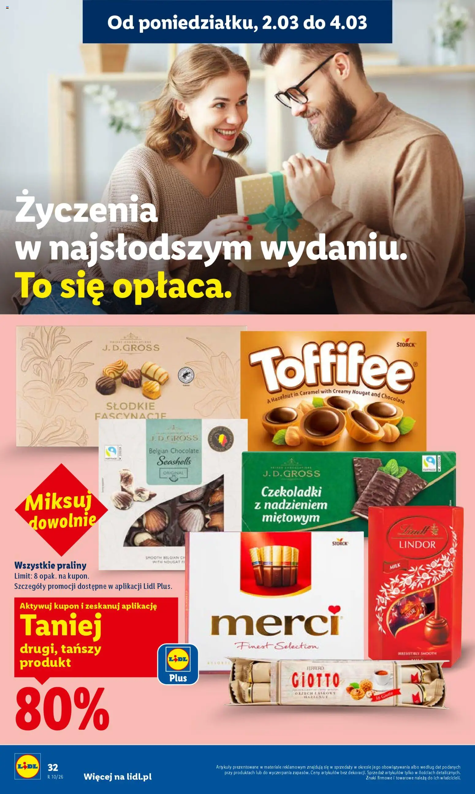 Lidl Polsko leták od 02.03.2026 | Strana: 32 | Produkty: Lindor, Finest, Toffifee, Merci