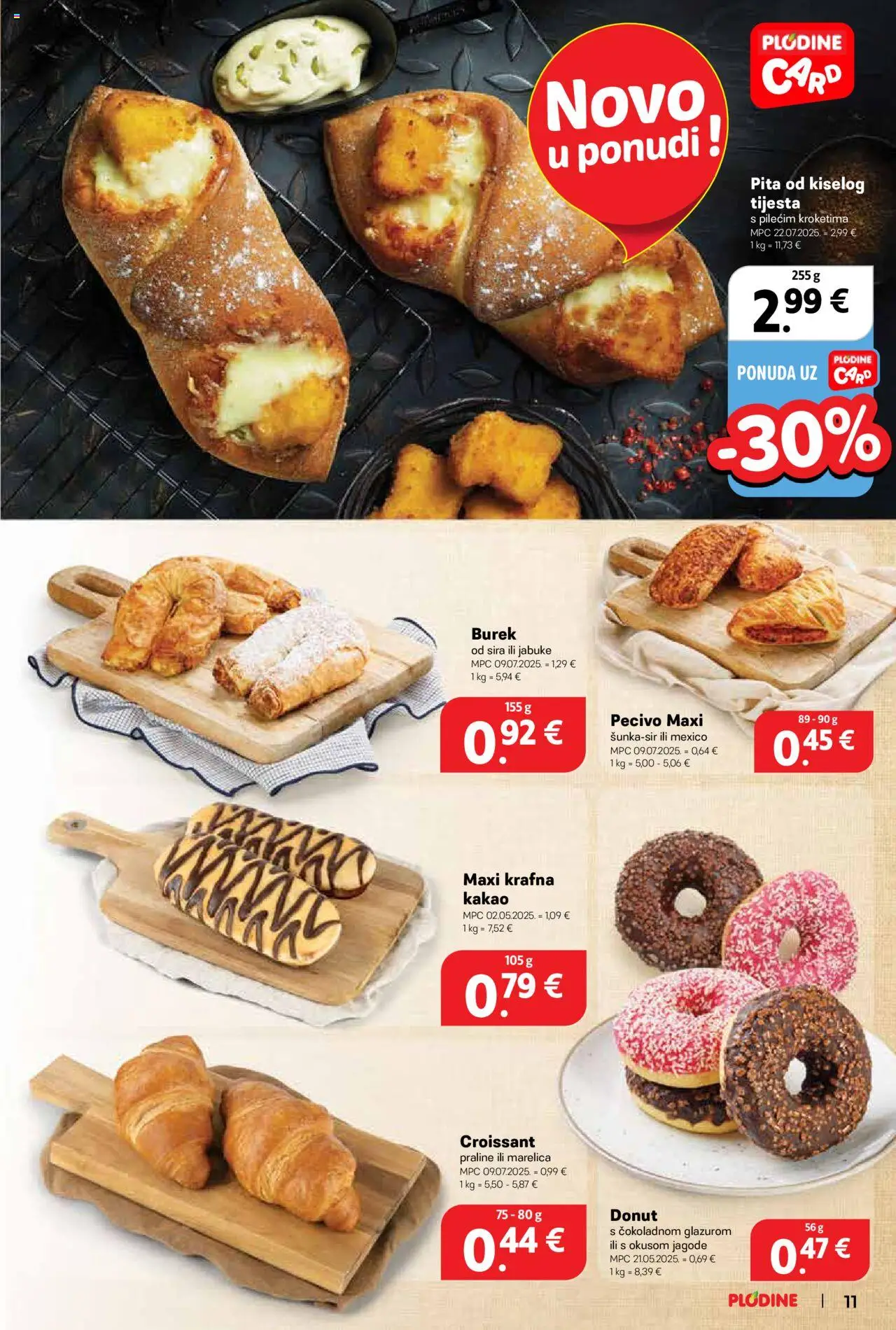 Plodine katalog | vrijedi od 13.08.2025 | Stranica: 11 | Proizvodi: Praline, Jabuke, Burek, Kakao
