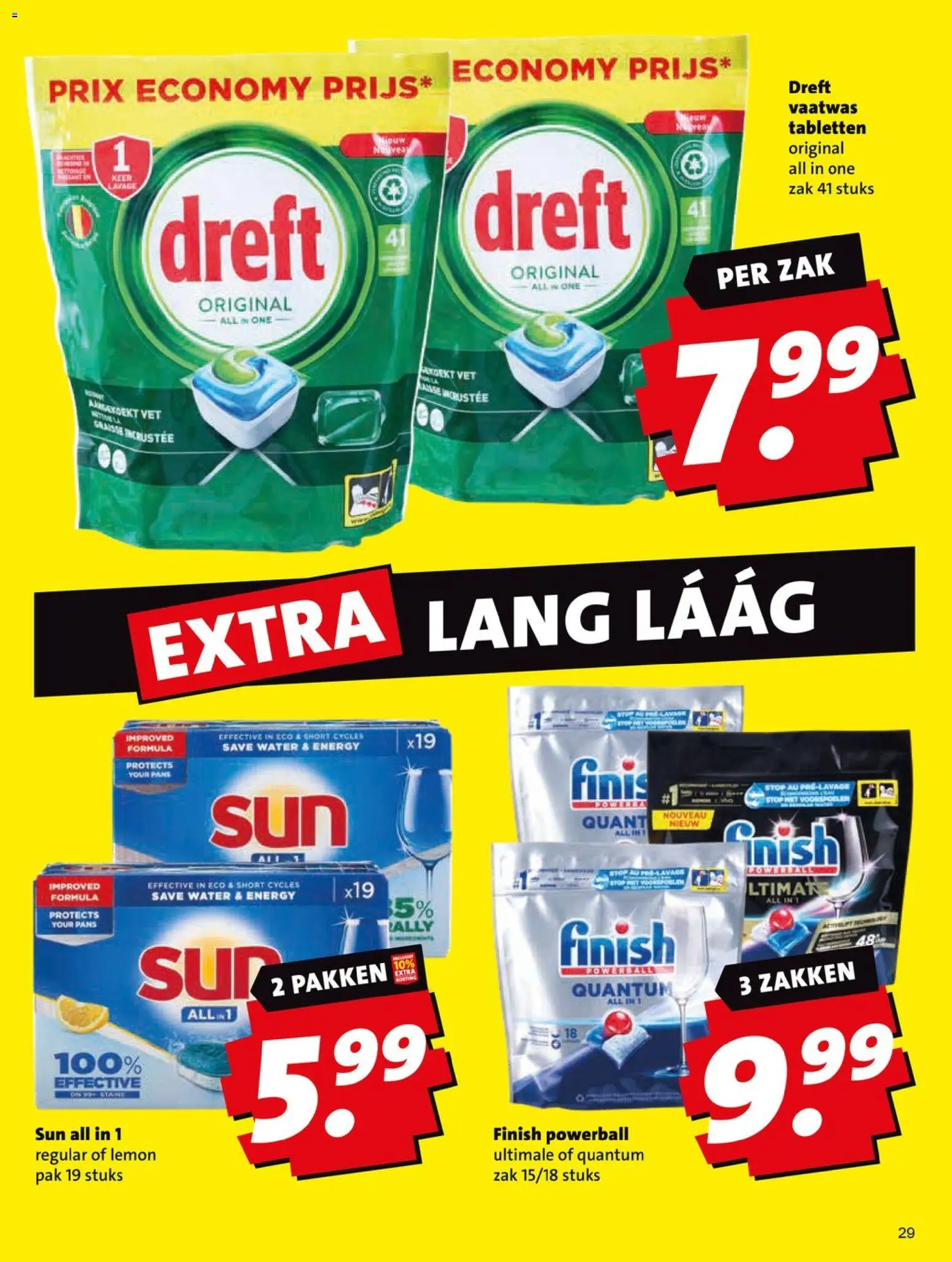 {H1} | Pagina: 29 | Producten: Vaatwas tabletten, Zak, Festék