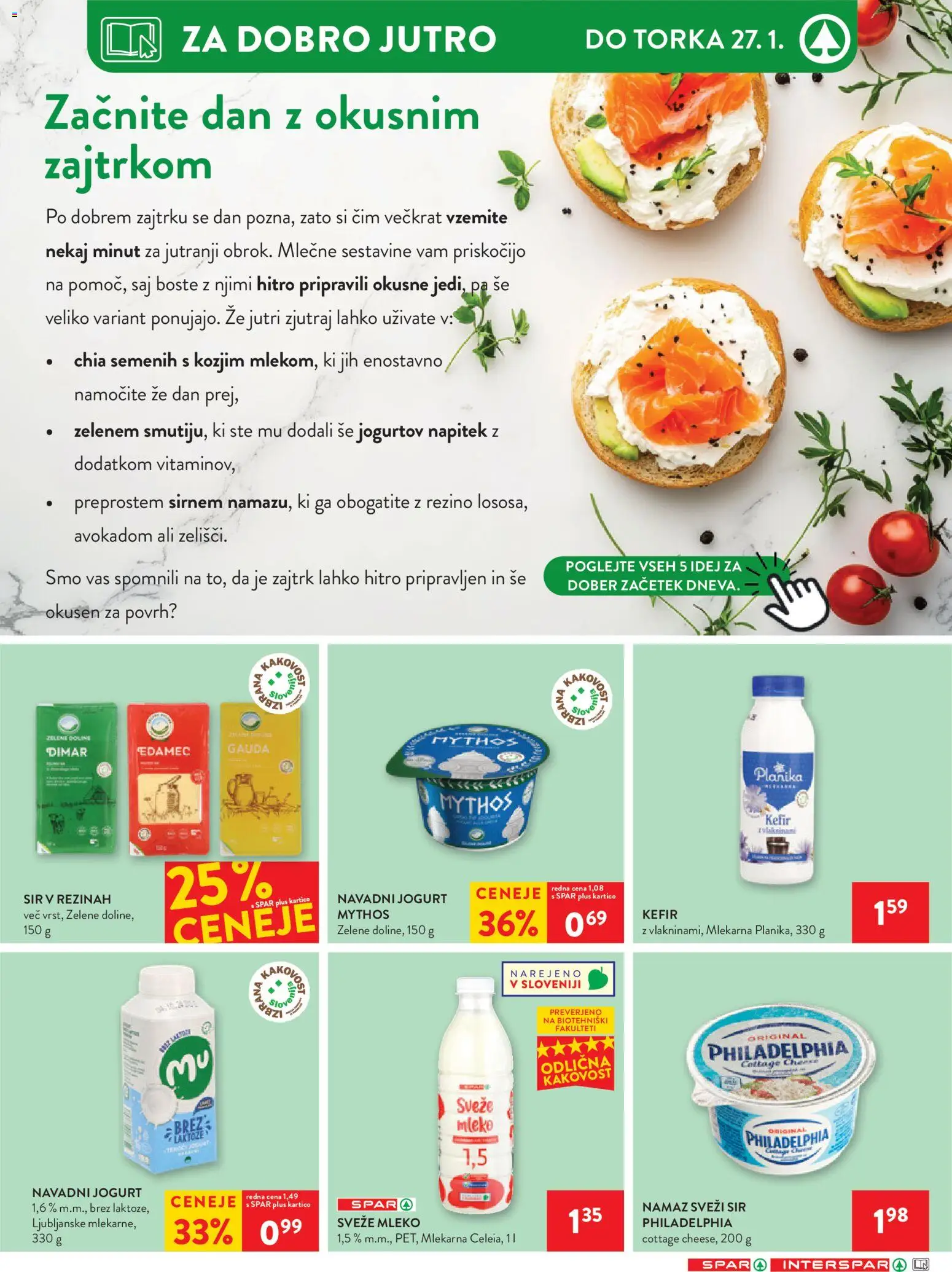 Novi Spar katalog ponudbe – veljaven od 21.01.2026 | Stran: 16 | Izdelki: Edamec, Kefir, Gauda, Namaz
