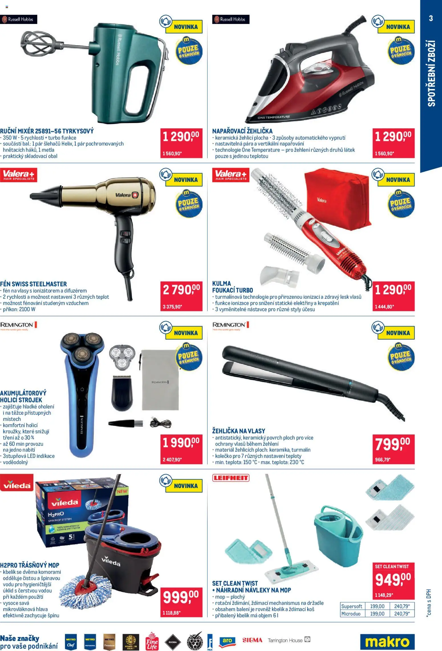 Makro Black Friday od 05.11.2025 | Strana: 3 | Produkty: Mop, Holicí strojek, Kbelík, Koš