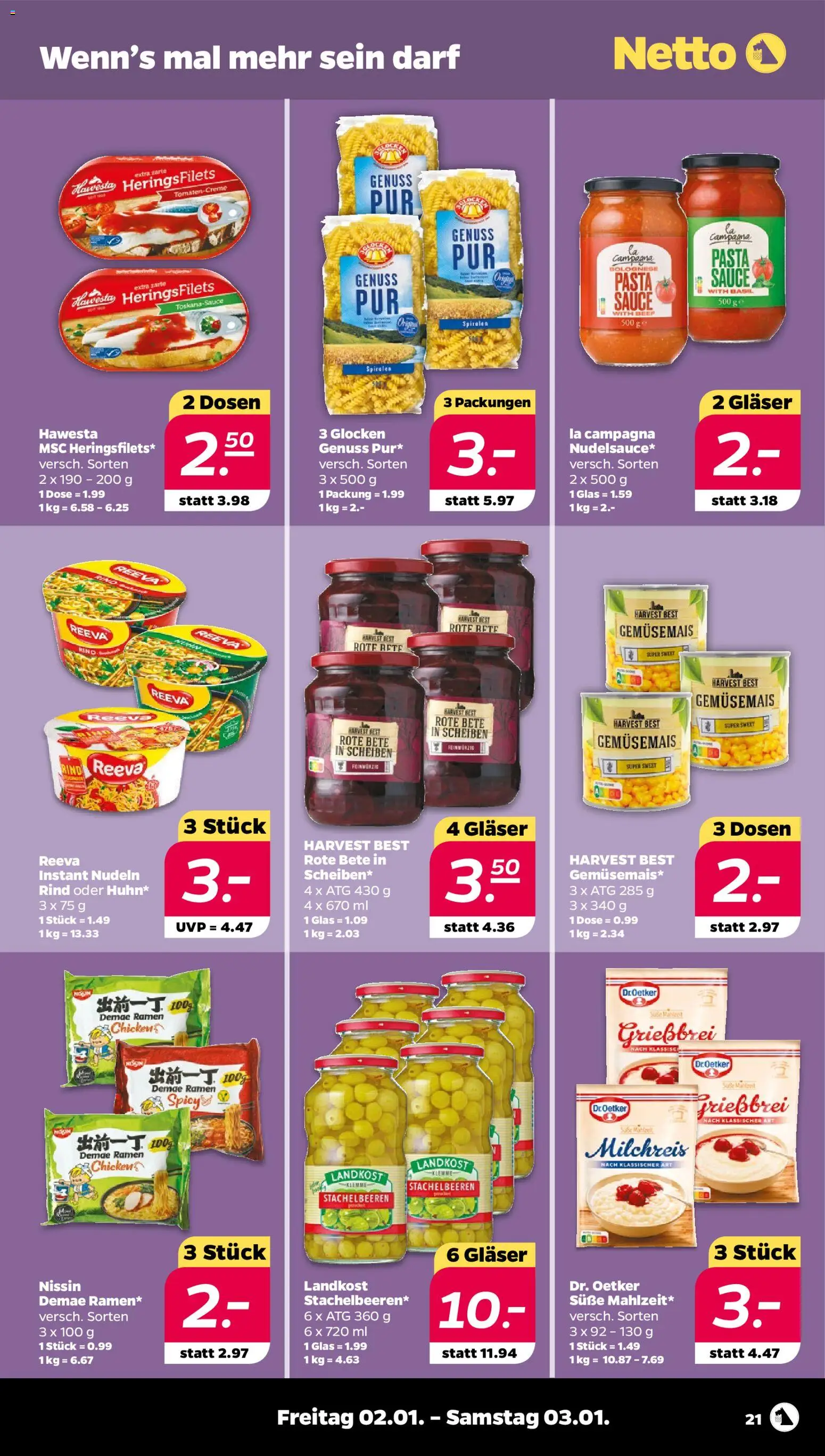 Netto Prospekt 	 – gültig ab 29.12.2025 | Seite: 21 | Produkte: Pasta, Nudeln